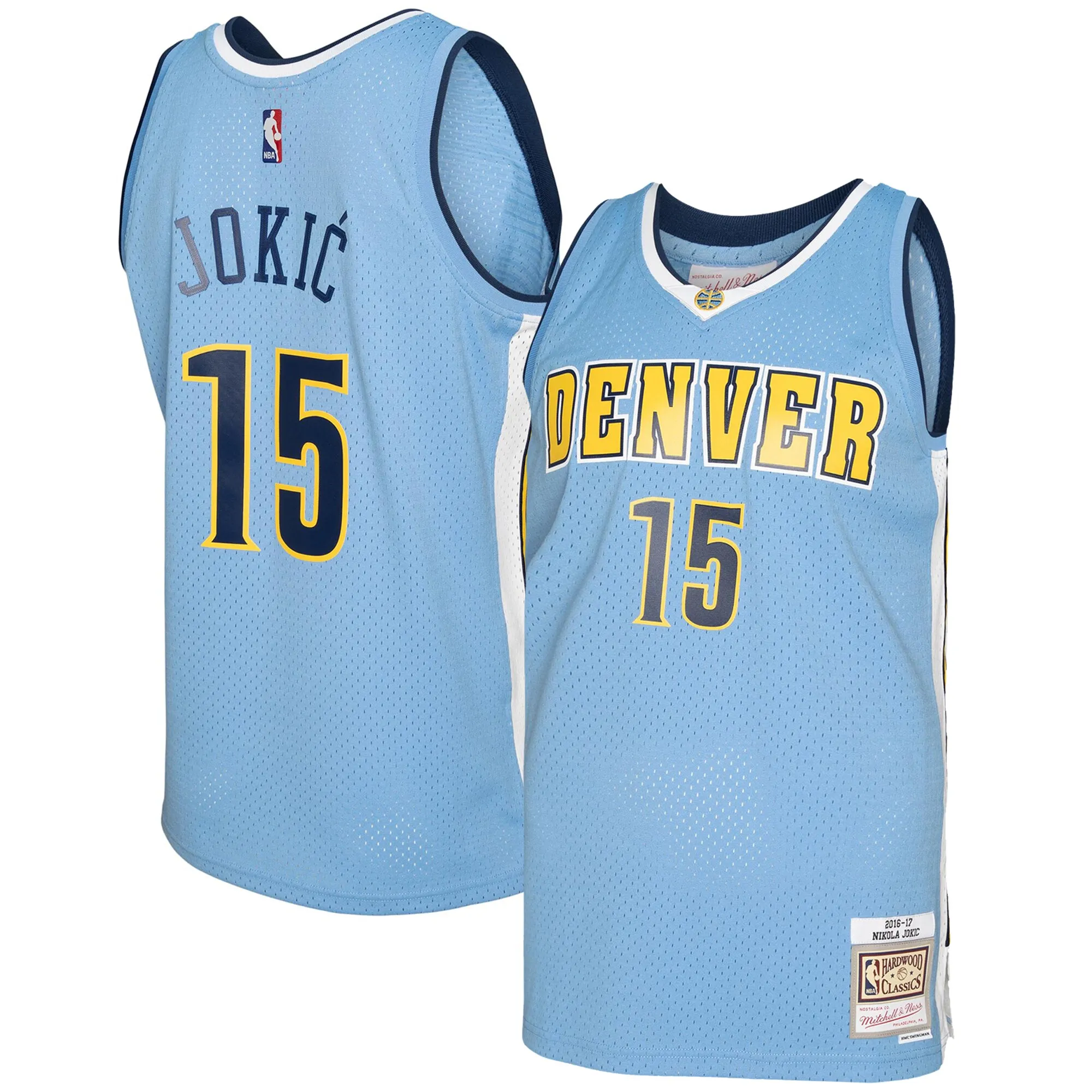 Nikola Jokic Denver Nuggets Mitchell & Ness 2016-17 Swingman Jersey - Light Blue