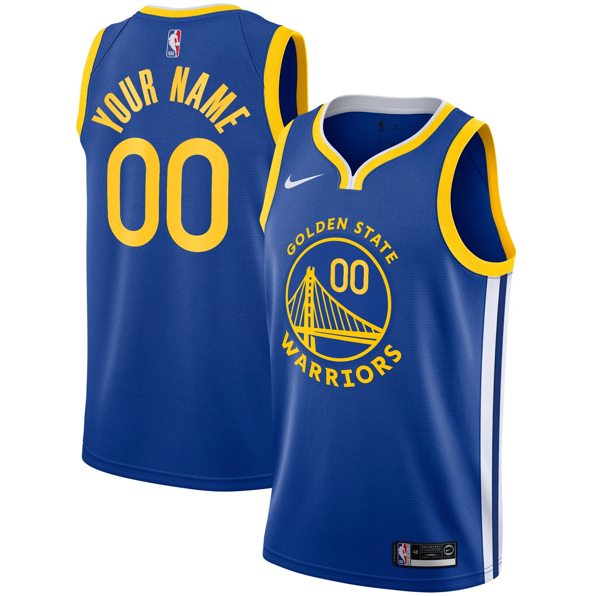 Golden State Warriors Nike Unisex 2019-20 Custom Swingman Jersey - Royal - Icon Edition