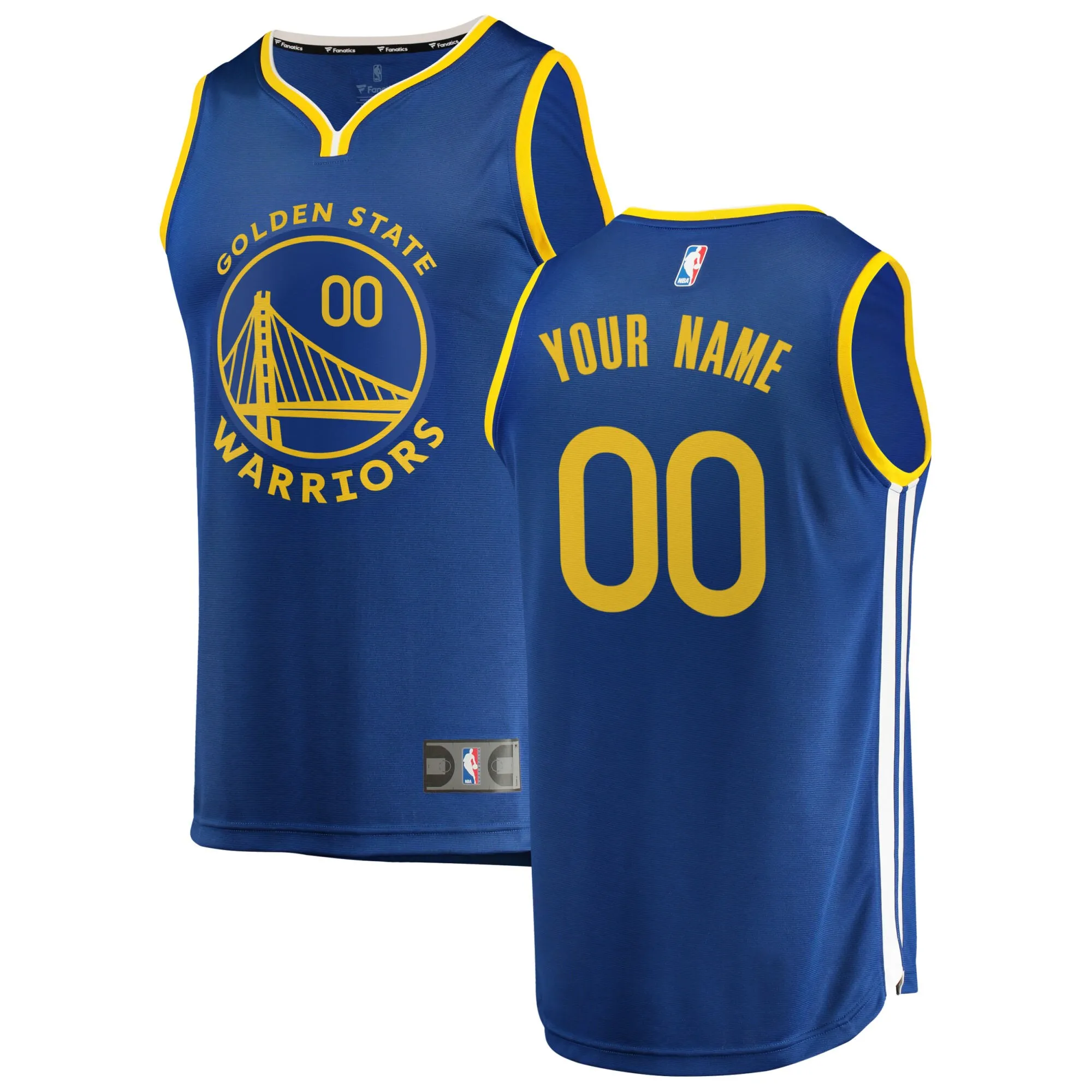 Golden State Warriors Fanatics Youth 2019-20 Fast Break Custom Replica Jersey Royal - Icon Edition