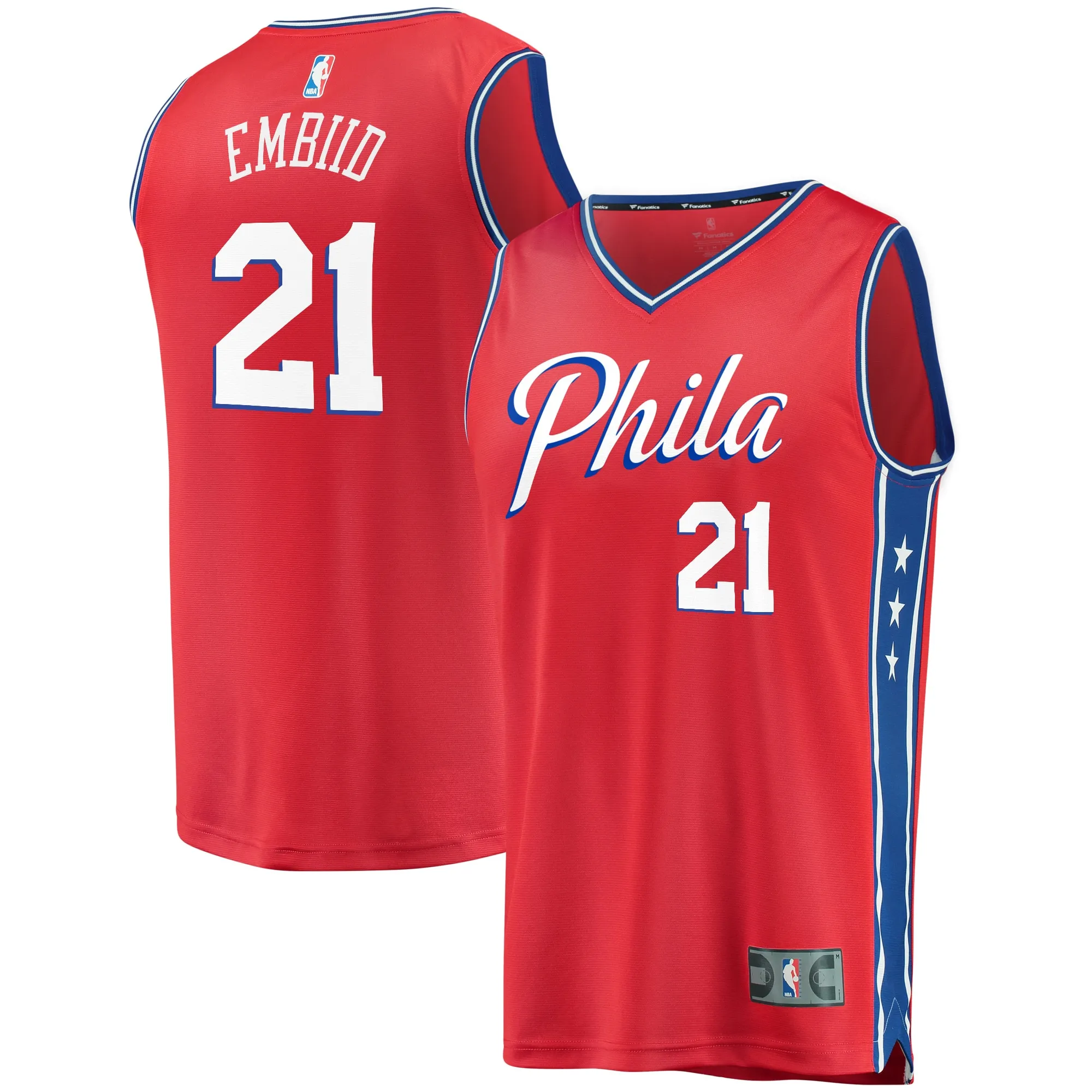 Joel Embiid Philadelphia 76ers Fanatics Youth 2019-20 Fast Break Replica Player Team Jersey - Statement Edition - Red