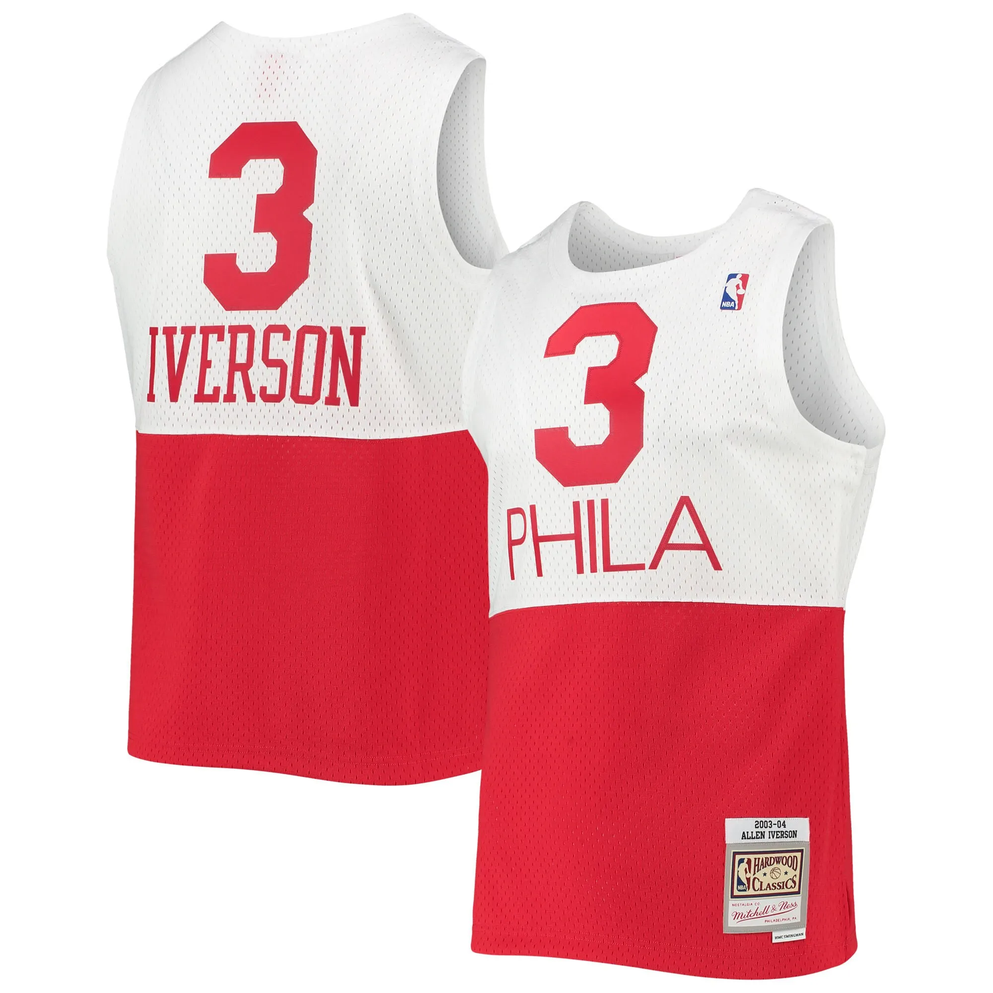 Allen Iverson Philadelphia 76ers Mitchell & Ness 2003-2004 Hardwood Classics Swingman Jersey - White