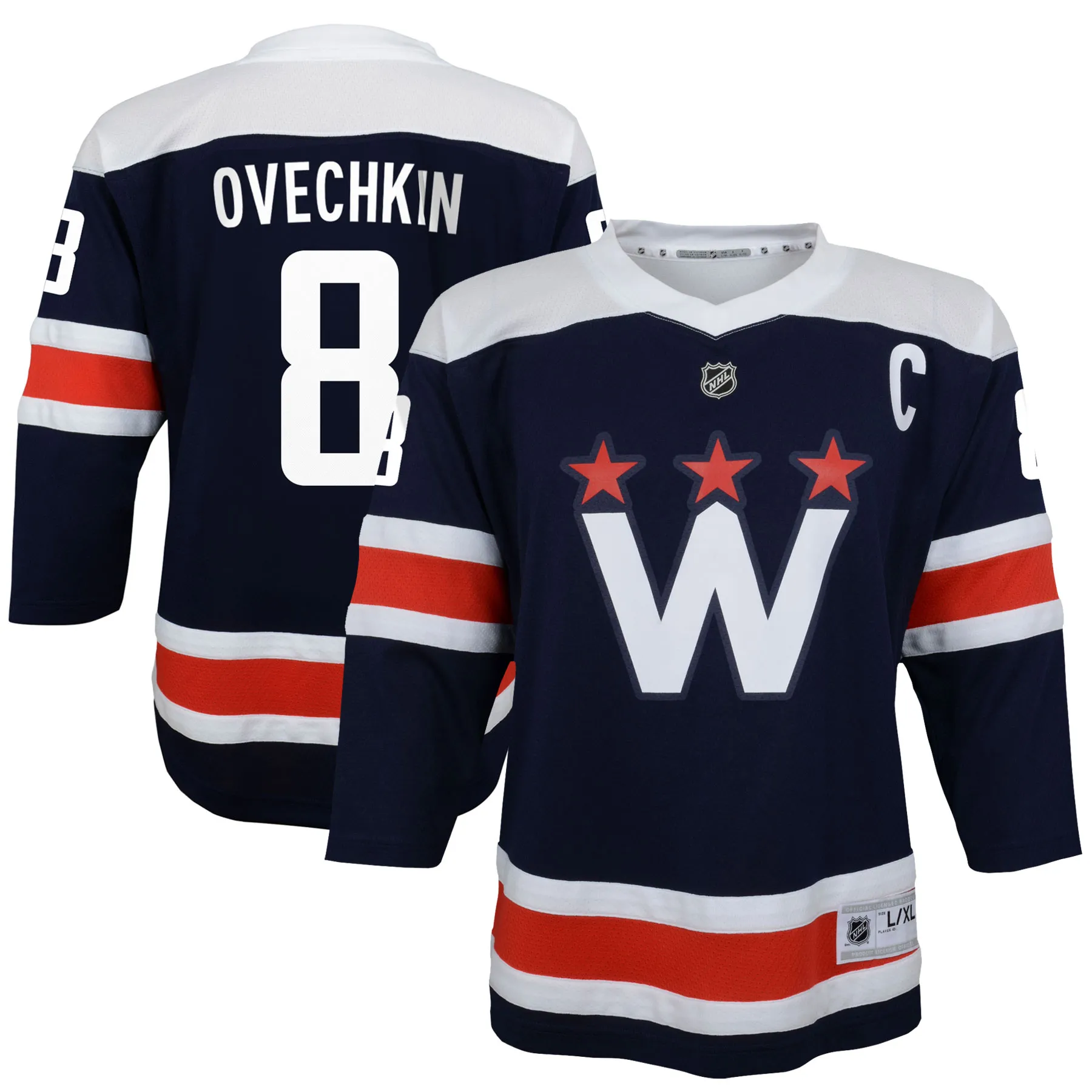 Alexander Ovechkin Washington Capitals Youth 2020-21 Alternate Replica Player Jersey - Navy