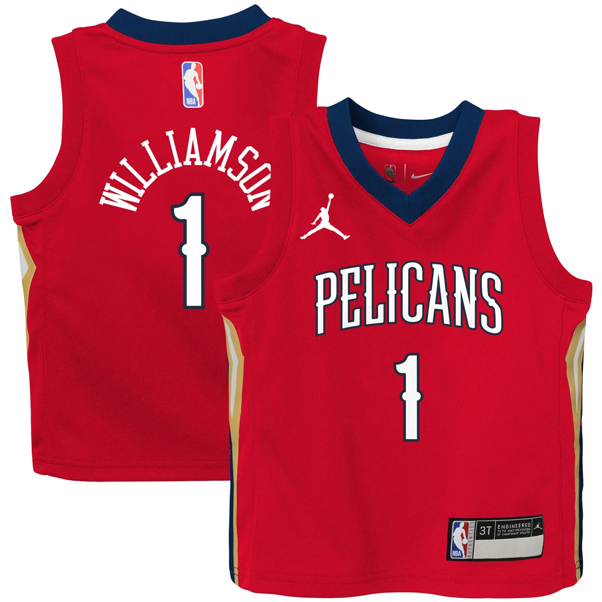 Zion Williamson New Orleans Pelicans Jordan Brand Toddler 2020-21 Jersey - Red - Statement Edition