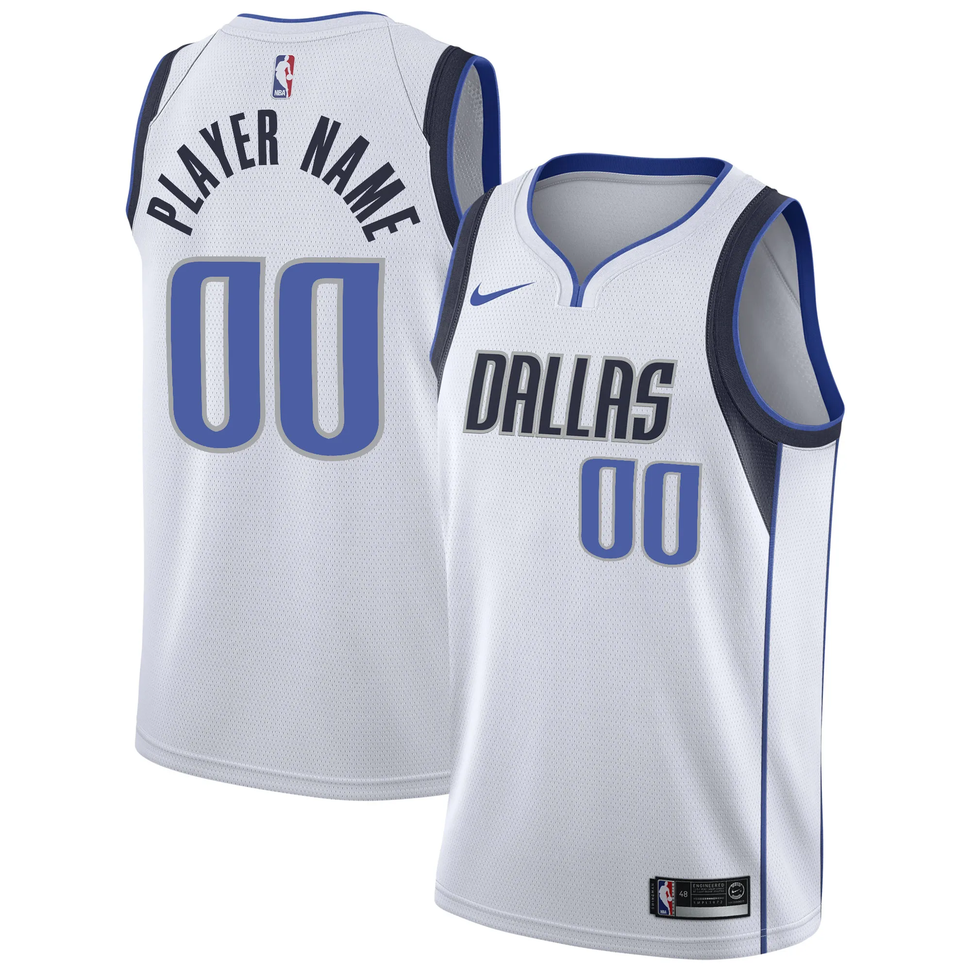 Dallas Mavericks Nike 2020-21 Swingman Custom Jersey - Association Edition - White