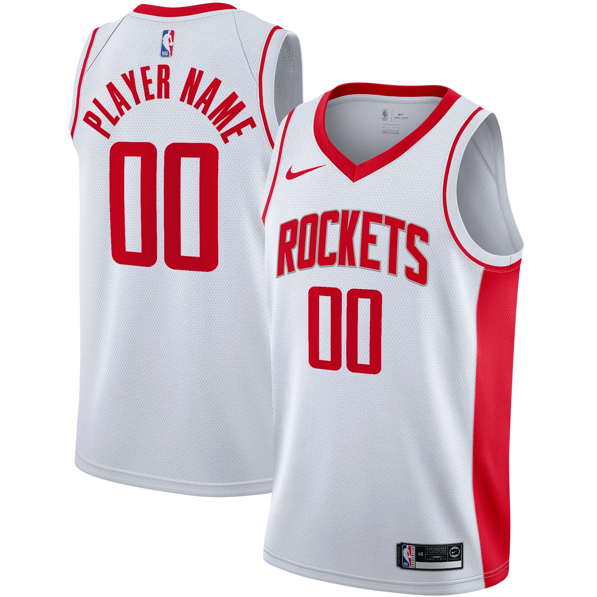 Houston Rockets Nike 2020-21 Swingman Custom Jersey - Association Edition - White