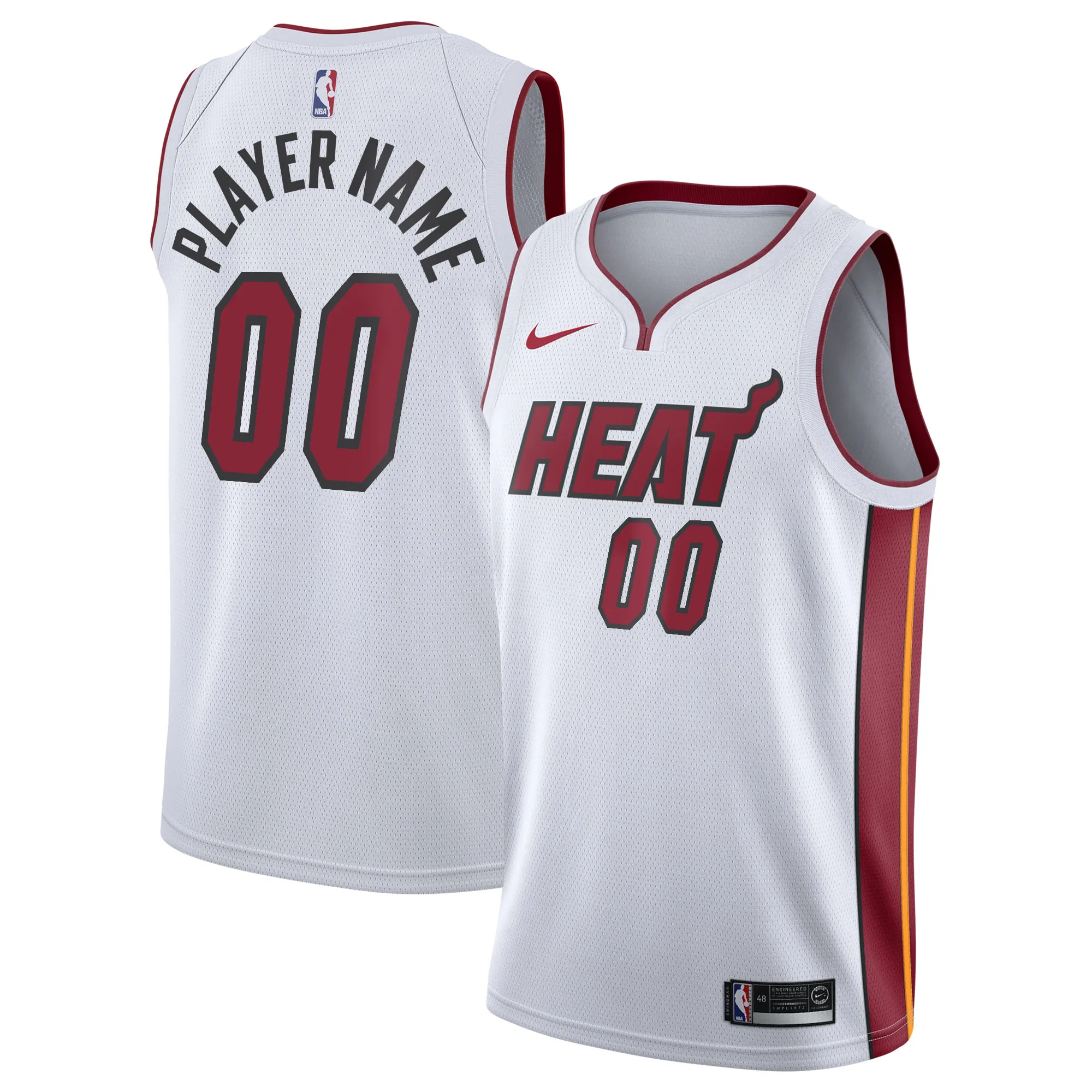 Miami Heat Nike 2020-21 Swingman Custom Jersey - Association Edition - White
