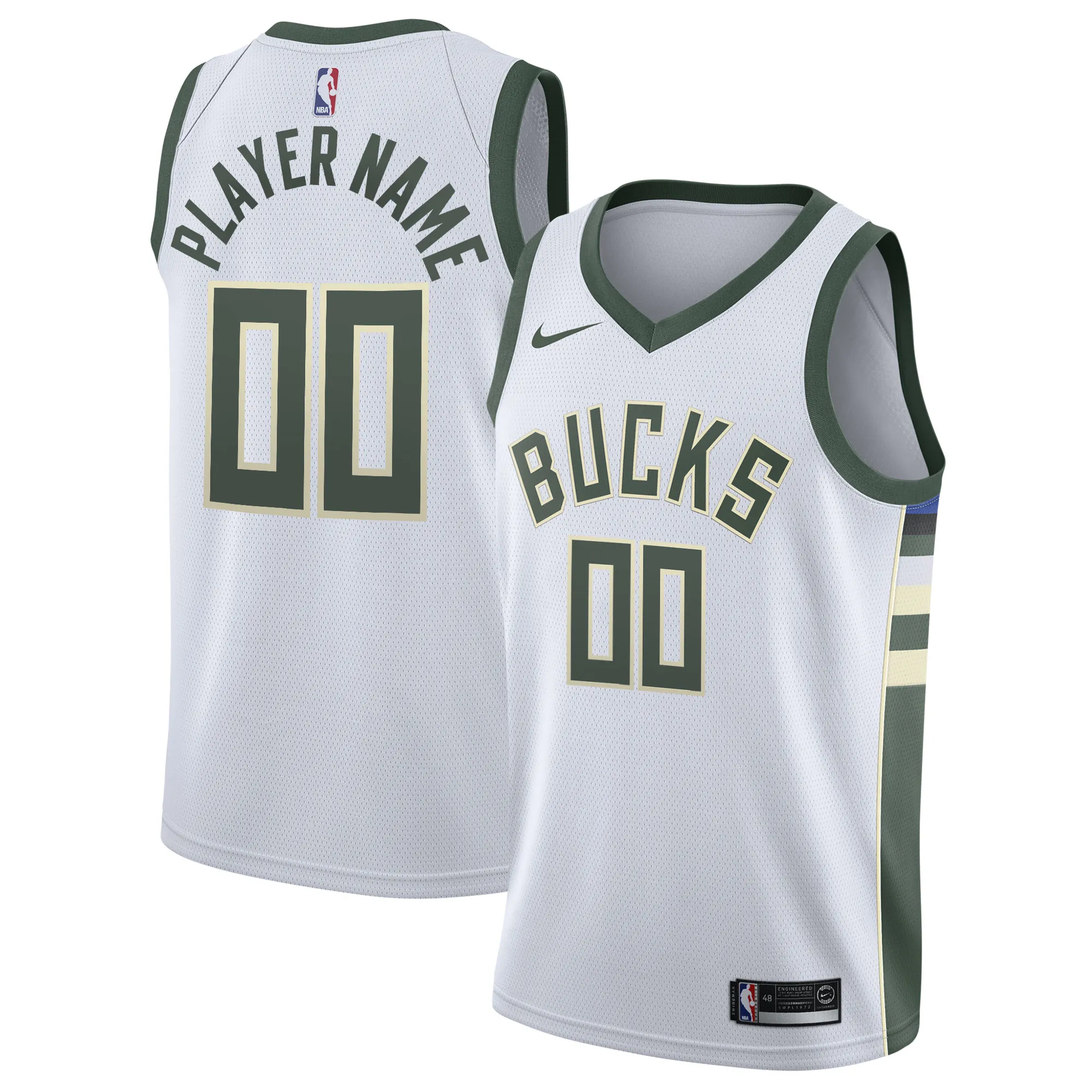 Milwaukee Bucks Nike 2020-21 Swingman Custom Jersey - Association Edition - White