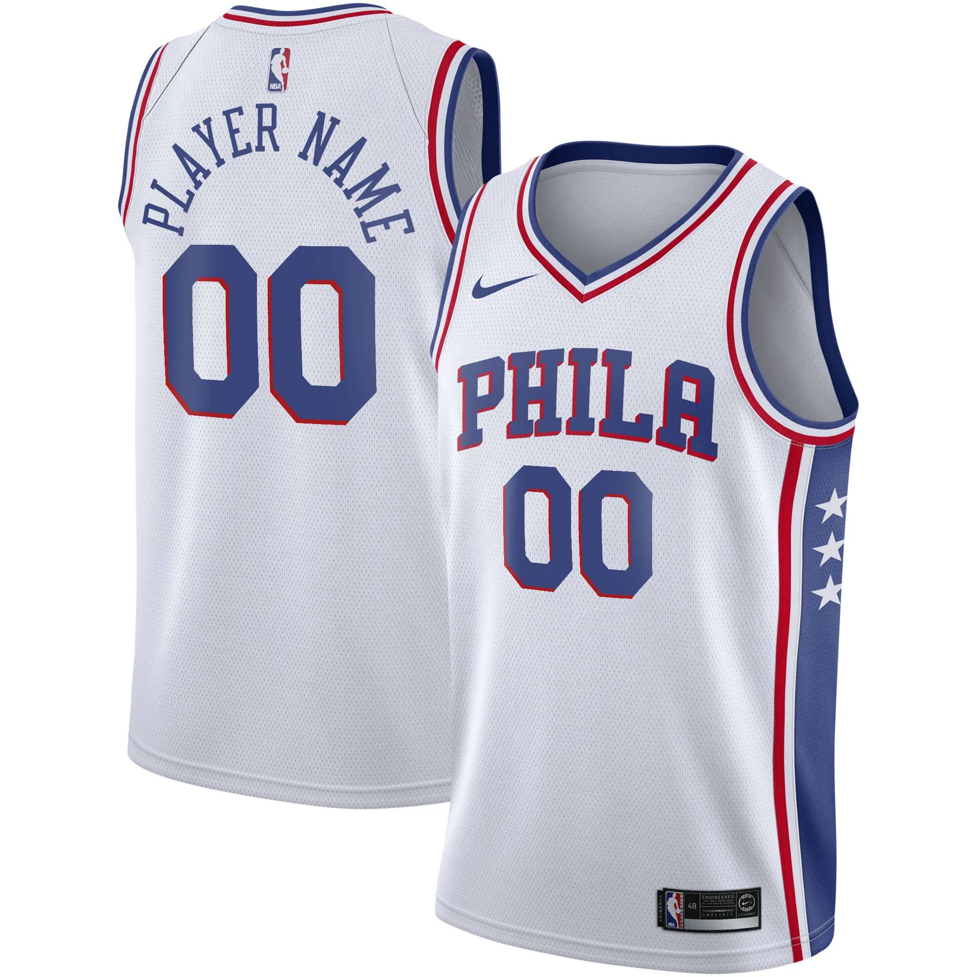 Philadelphia 76ers Nike 2020-21 Swingman Custom Jersey - Association Edition - White