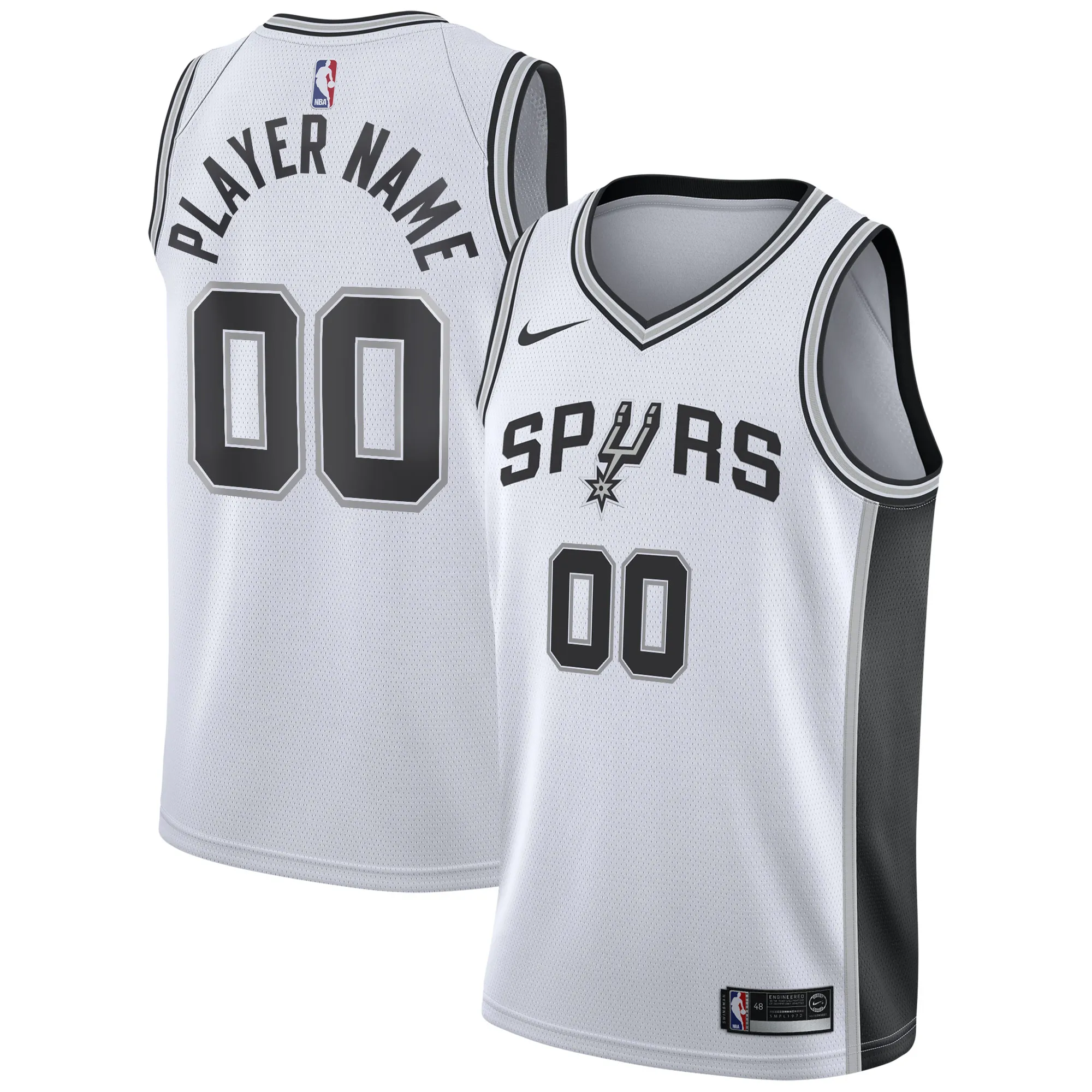 San Antonio Spurs Nike 2020-21 Swingman Custom Jersey - Association Edition - White