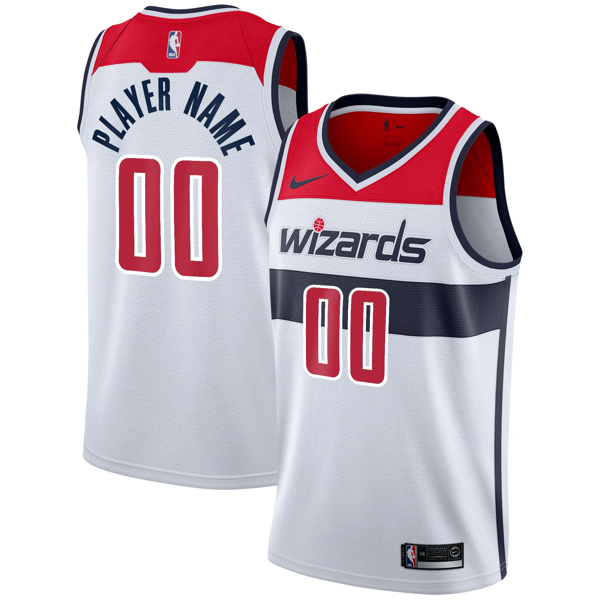 Washington Wizards Nike 2020-21 Swingman Custom Jersey - Association Edition - White