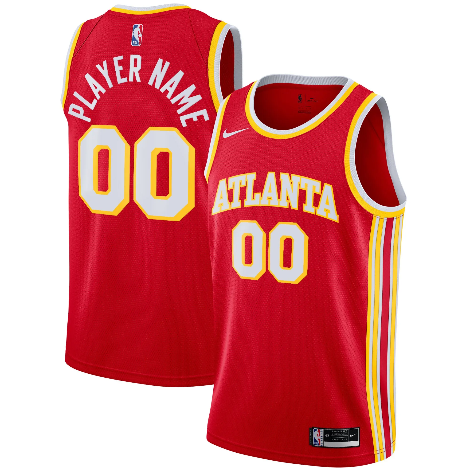 Atlanta Hawks Nike 2020-21 Swingman Custom Jersey - Icon Edition - Red