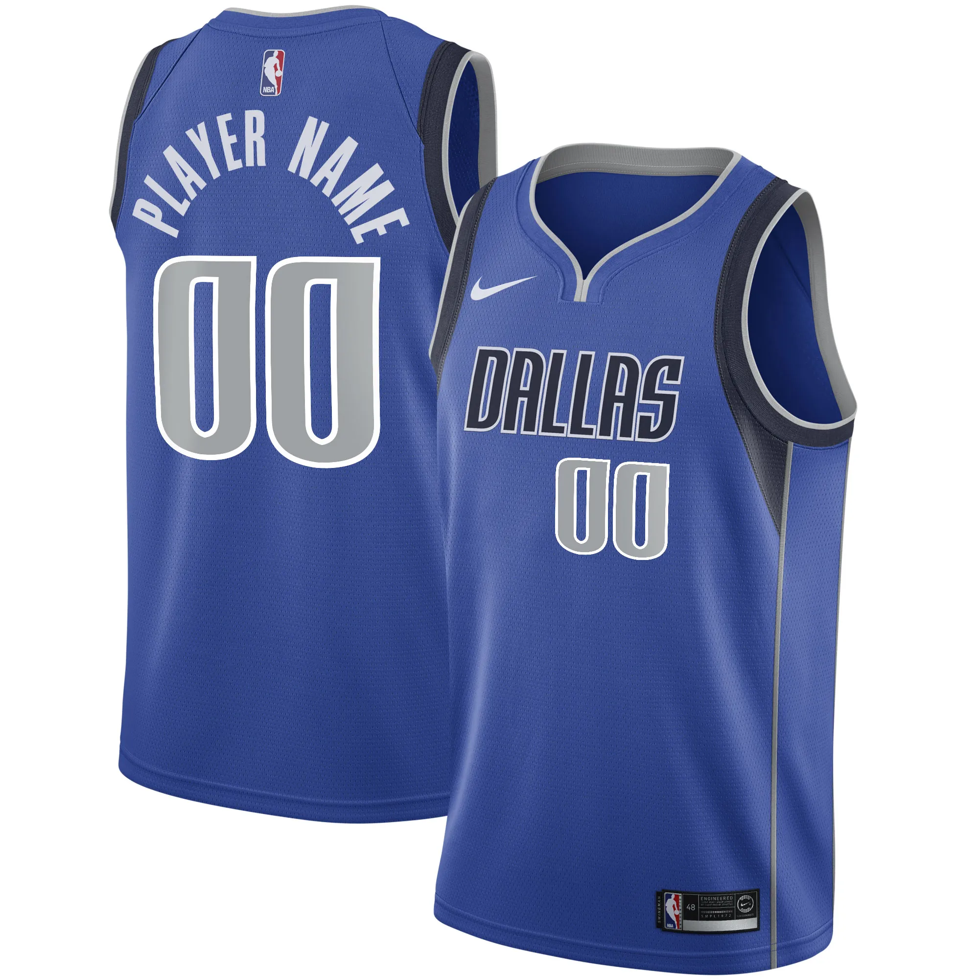 Dallas Mavericks Nike 2020-21 Swingman Custom Jersey - Icon Edition - Blue