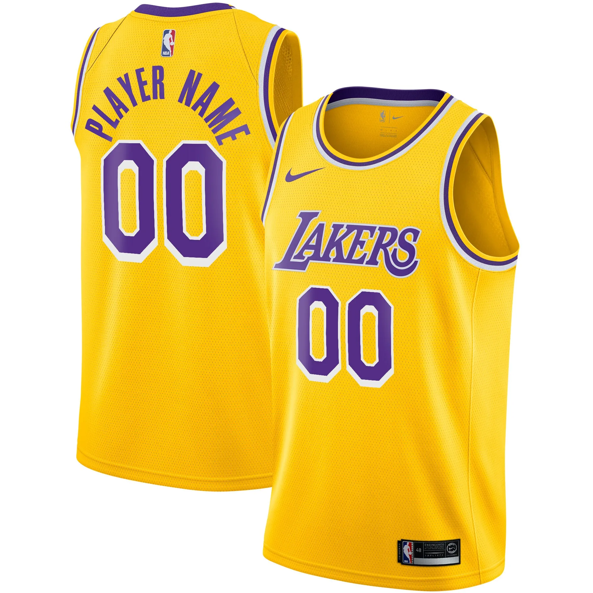 Los Angeles Lakers Nike 2020-21 Swingman Custom Jersey - Icon Edition - Gold