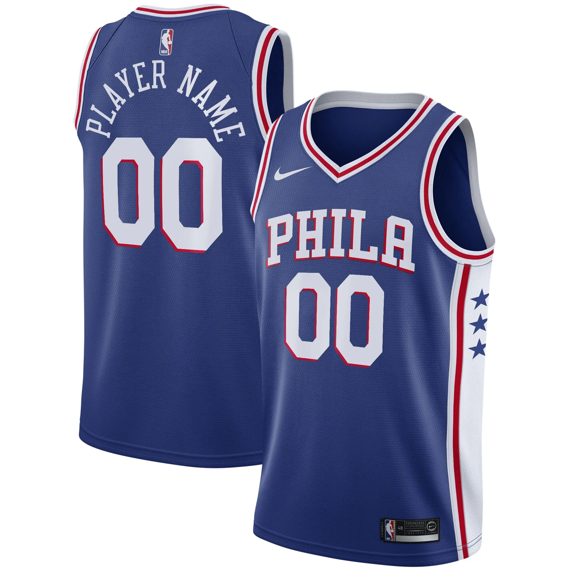 Philadelphia 76ers Nike 2020-21 Swingman Custom Jersey - Icon Edition - Royal