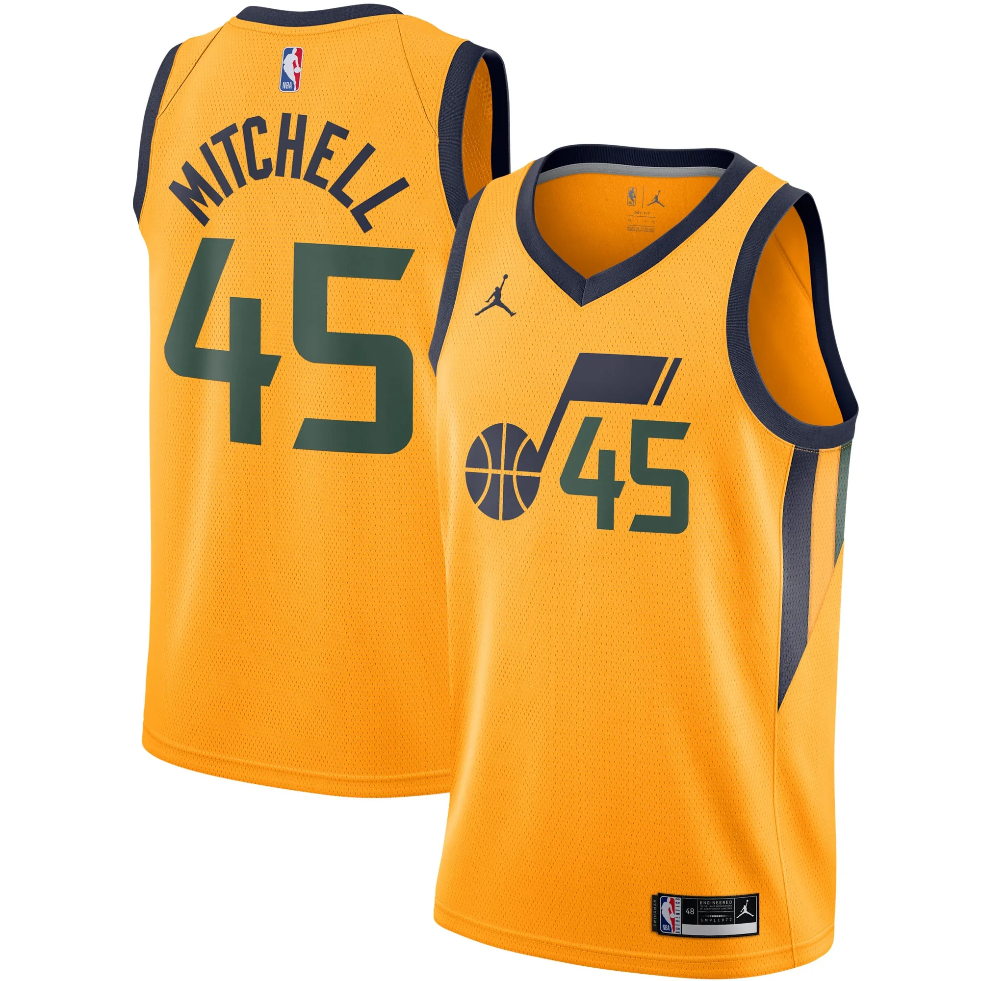 Donovan Mitchell Utah Jazz Jordan Brand 2020-21 Swingman Jersey - Statement Edition - Gold