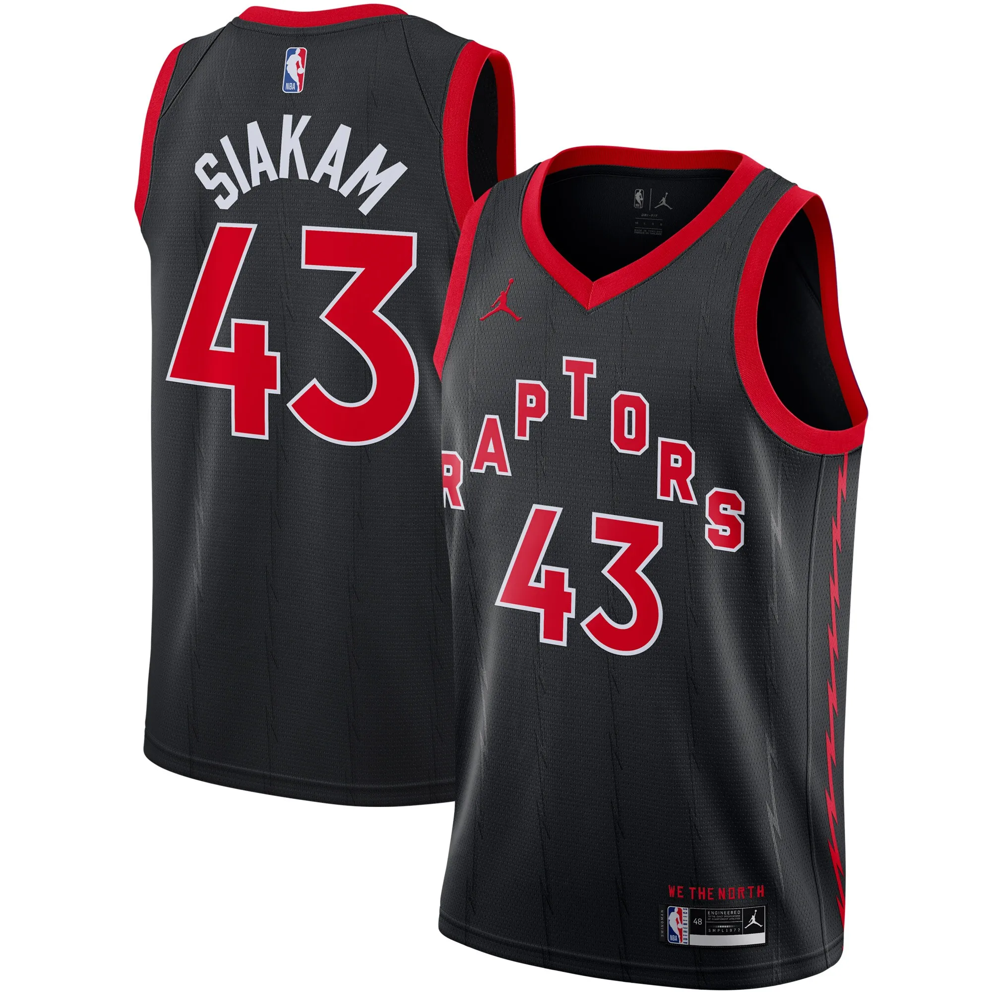 Pascal Siakam Toronto Raptors Jordan Brand 2020-21 Swingman Jersey - Statement Edition - Black