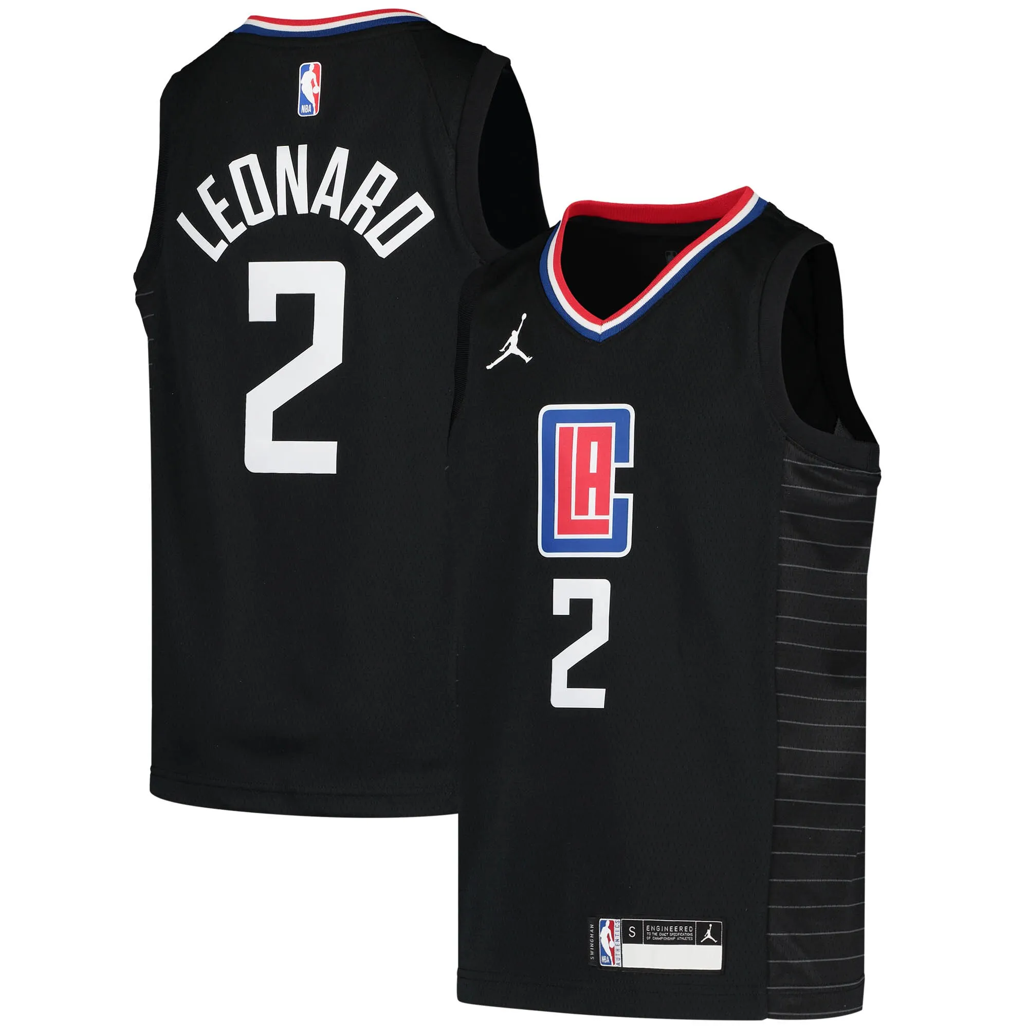 Kawhi Leonard LA Clippers Jordan Brand Youth 2020-21 Swingman Player Jersey - Black - Statement Edition
