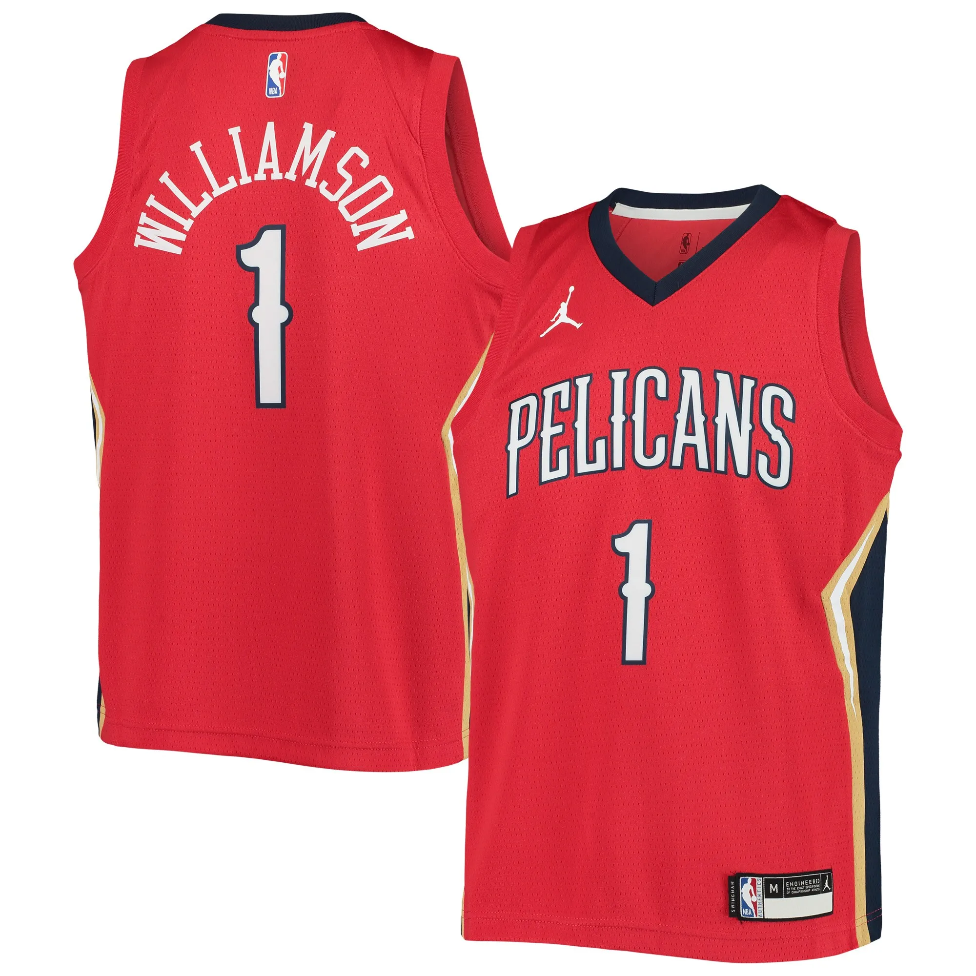 Zion Williamson New Orleans Pelicans Jordan Brand Youth 2020-21 Swingman Player Jersey - Statement Edition - Red