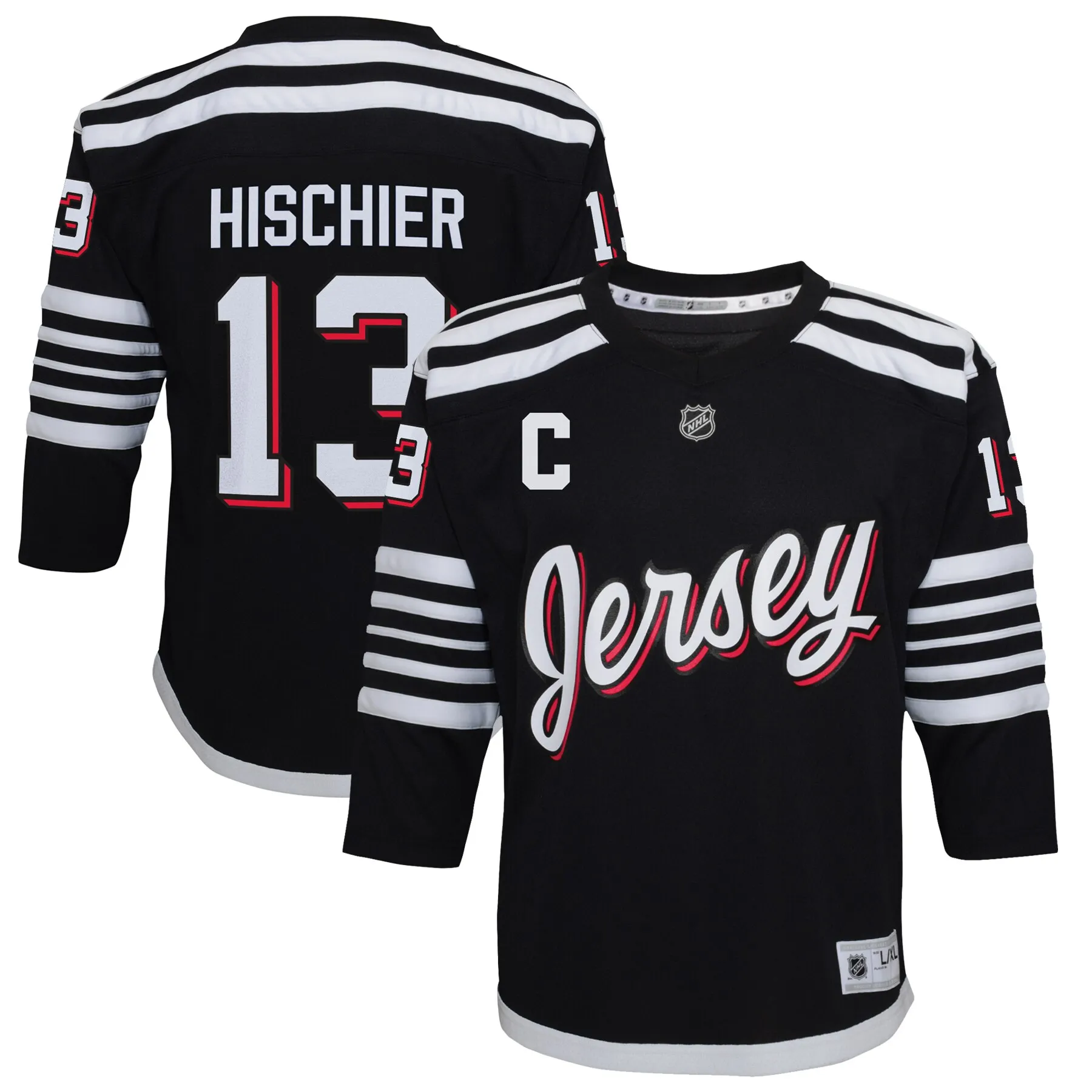 Nico Hischier New Jersey Devils Youth 2021-22 Alternate Replica Player Jersey - Black