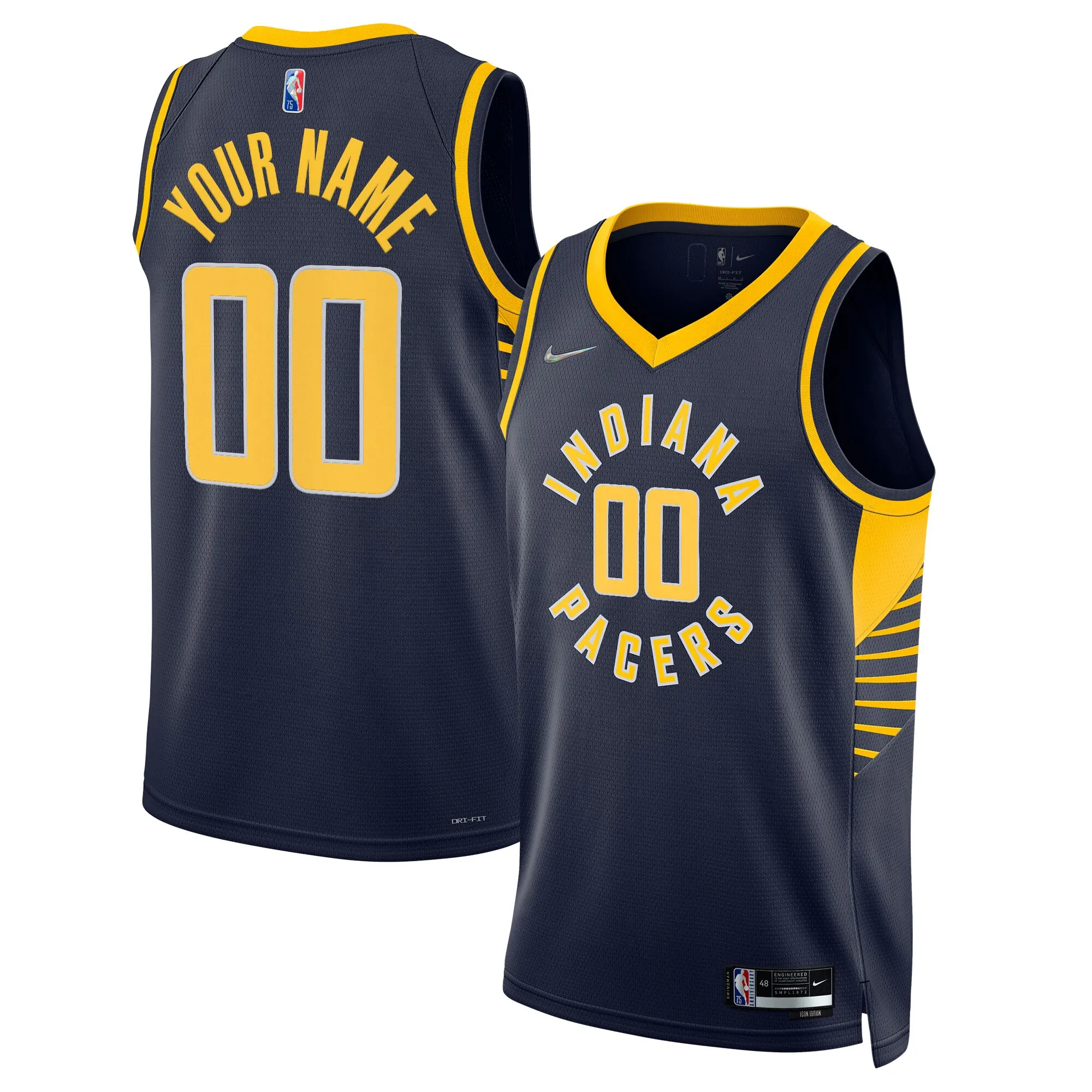 Indiana Pacers Nike 2021-22 Diamond Swingman Custom Jersey - Icon Edition - Navy