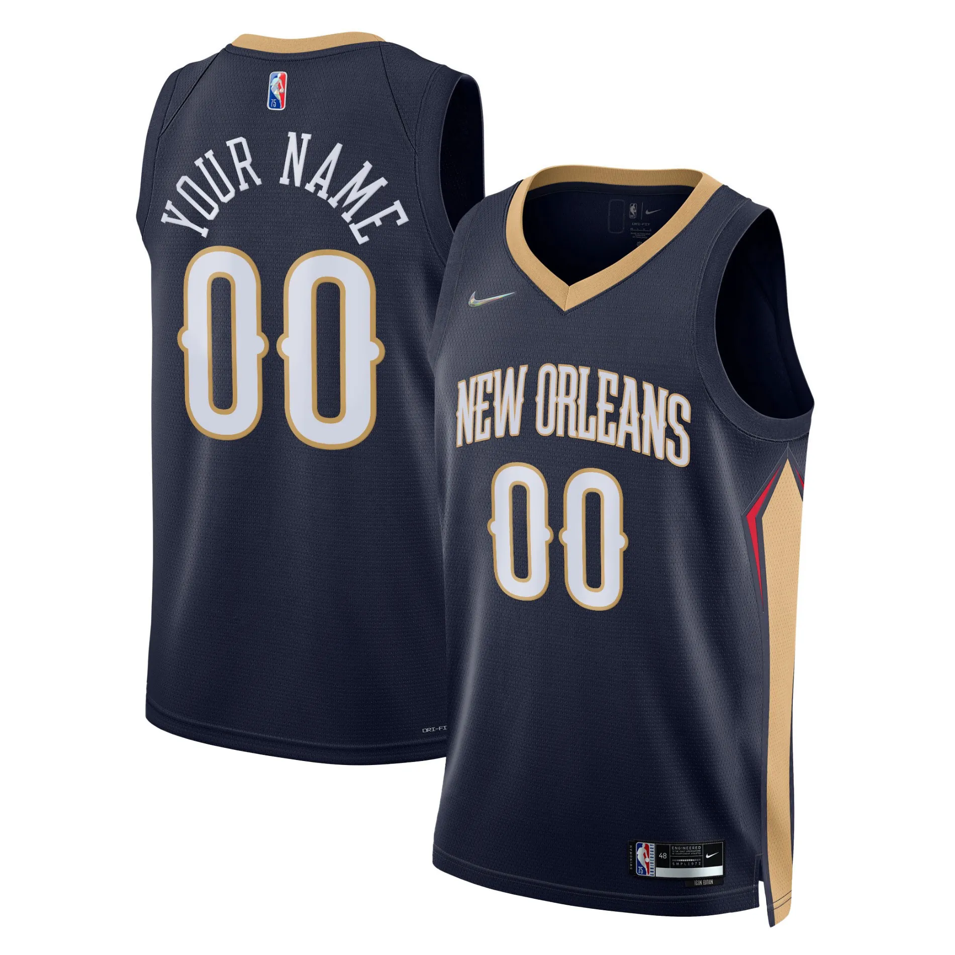 New Orleans Pelicans Nike 2021-22 Diamond Swingman Custom Jersey - Icon Edition - Navy