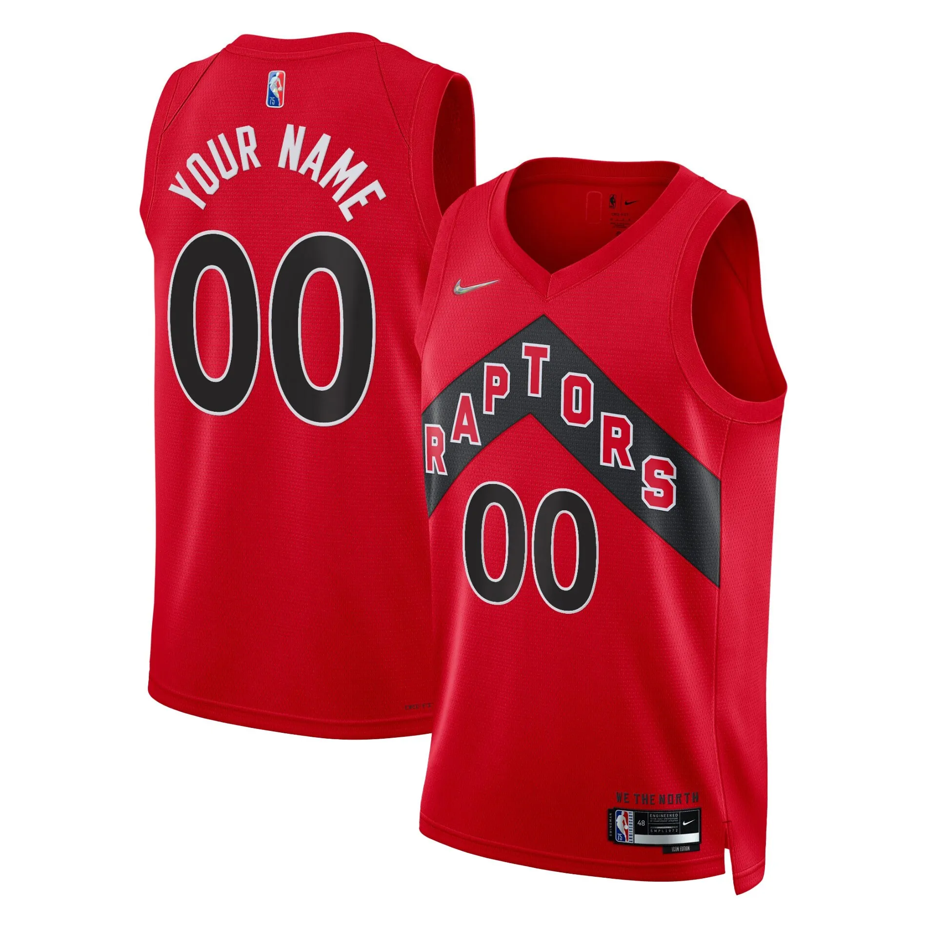 Toronto Raptors Nike 2021-22 Diamond Swingman Custom Jersey - Icon Edition - Red