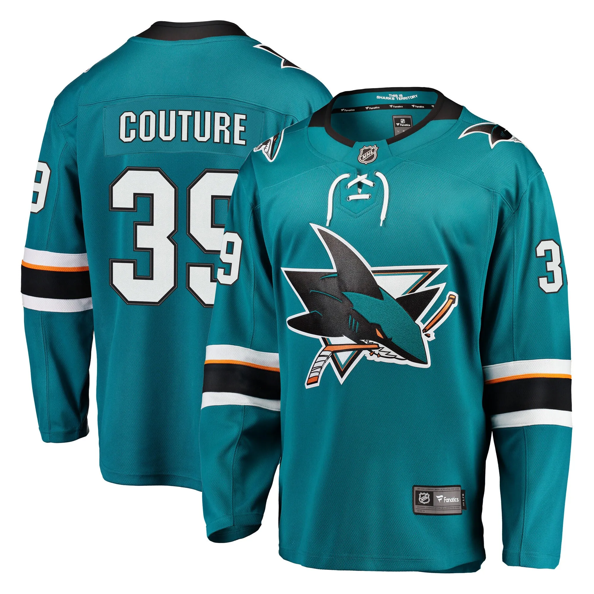 Logan Couture San Jose Sharks Fanatics 2021-22 Home Premier Breakaway Player Jersey - Teal