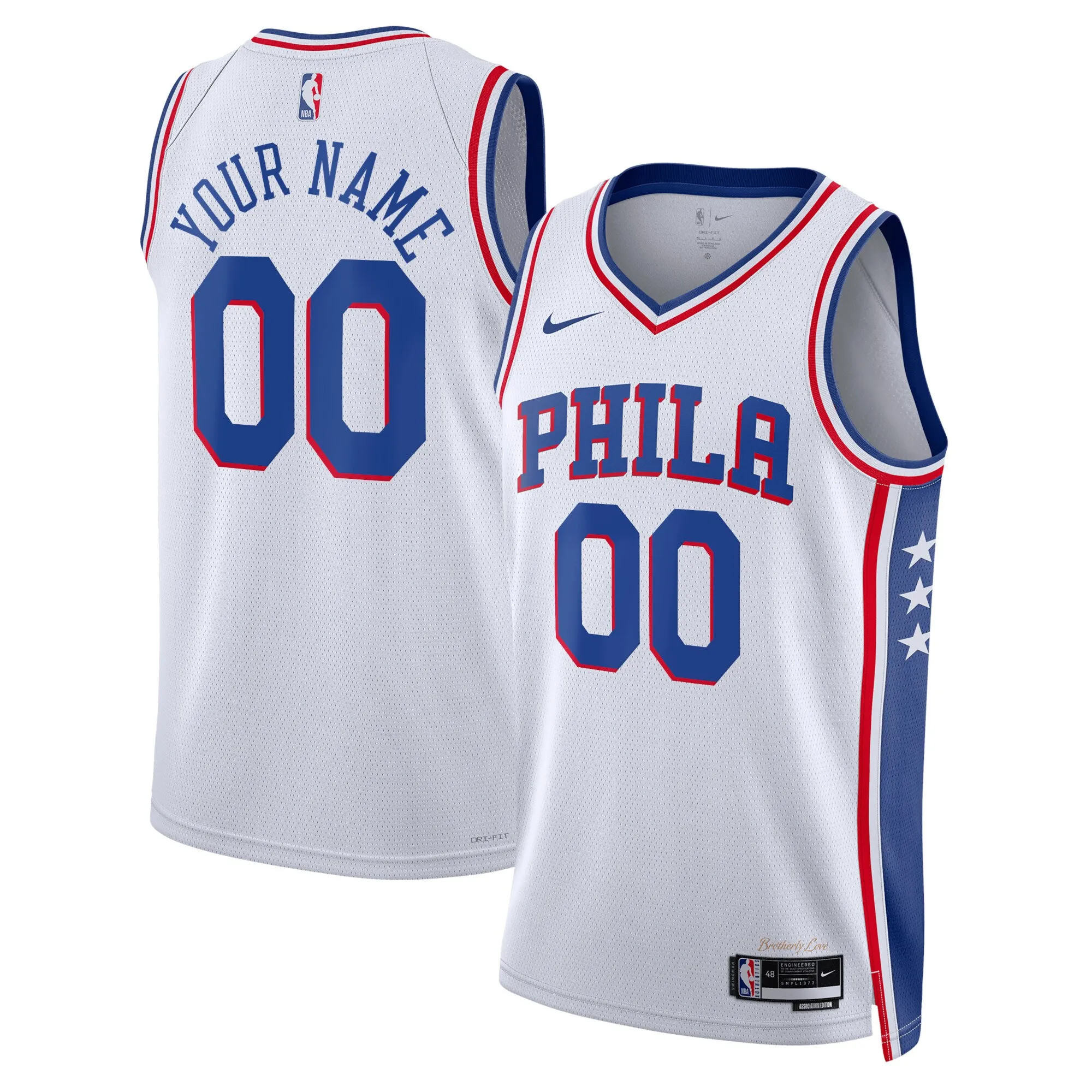 Philadelphia 76ers Nike Unisex 2022-23 Swingman Custom Jersey White - Association Edition
