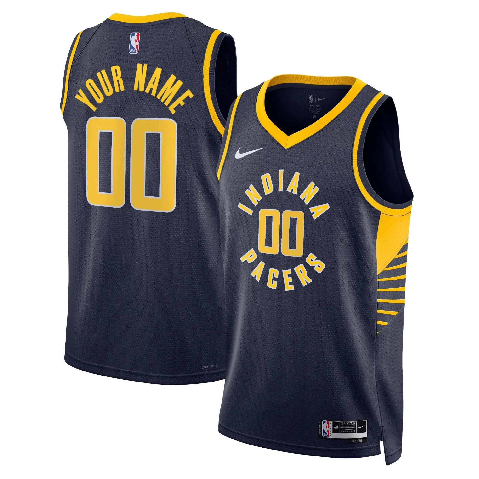 Indiana Pacers Nike Unisex 2022-23 Swingman Custom Jersey Navy - Icon Edition