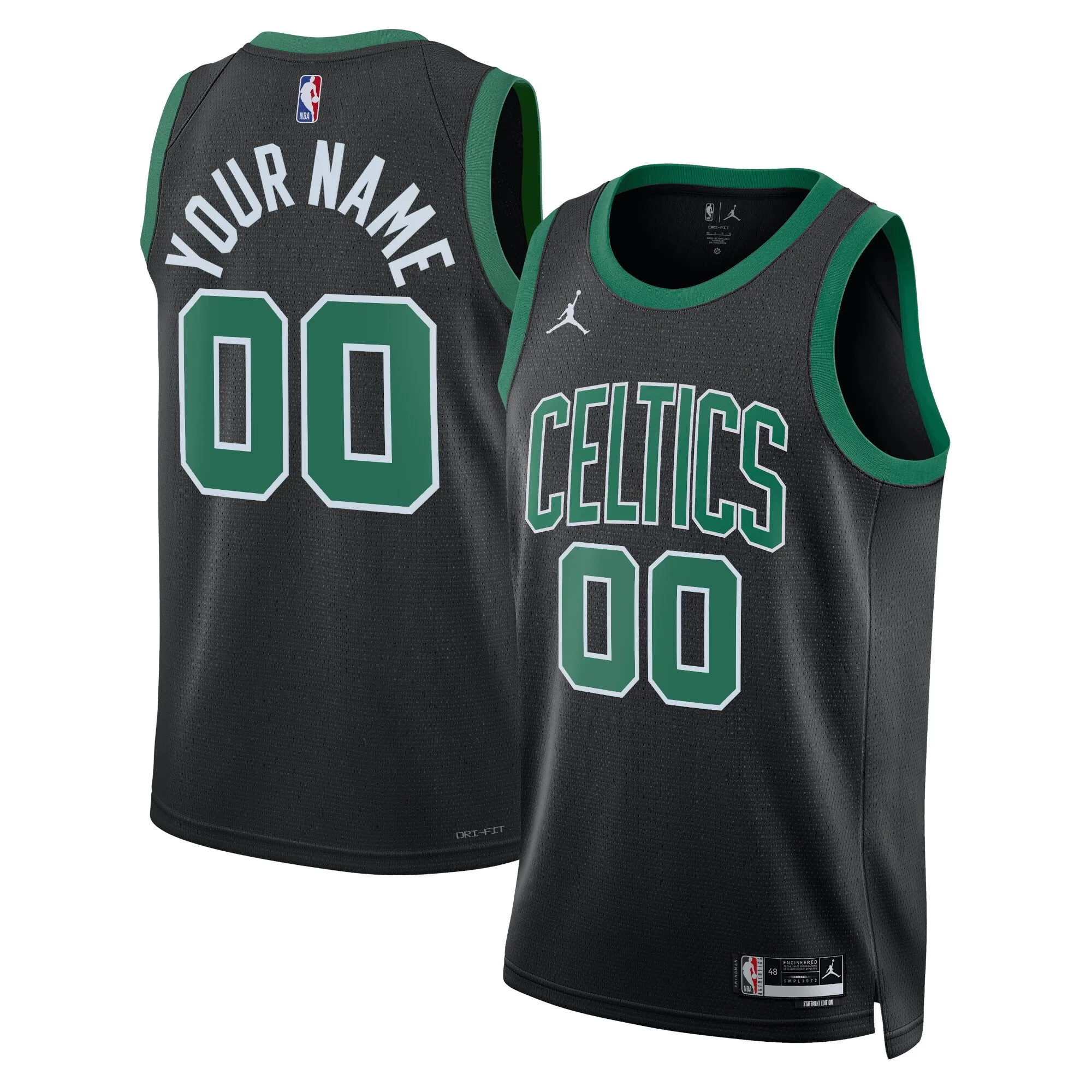 Boston Celtics Jordan Brand Unisex 2022-23 Swingman Custom Jersey - Statement Edition - Black