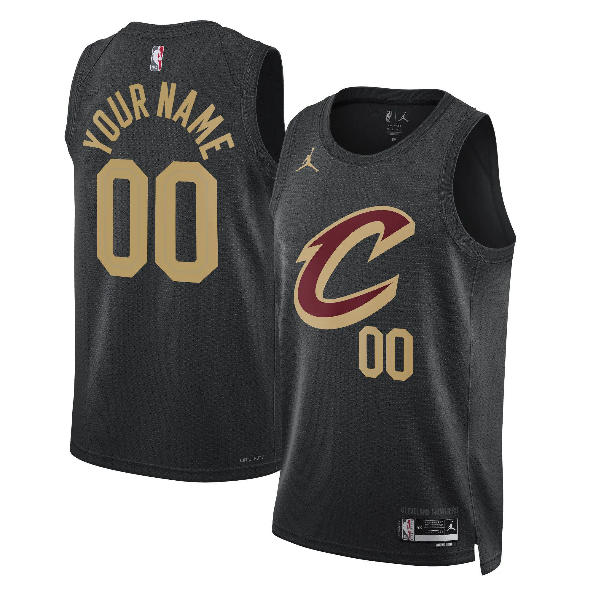 Cleveland Cavaliers Jordan Brand Unisex 2022-23 Swingman Custom Jersey - Statement Edition - Black