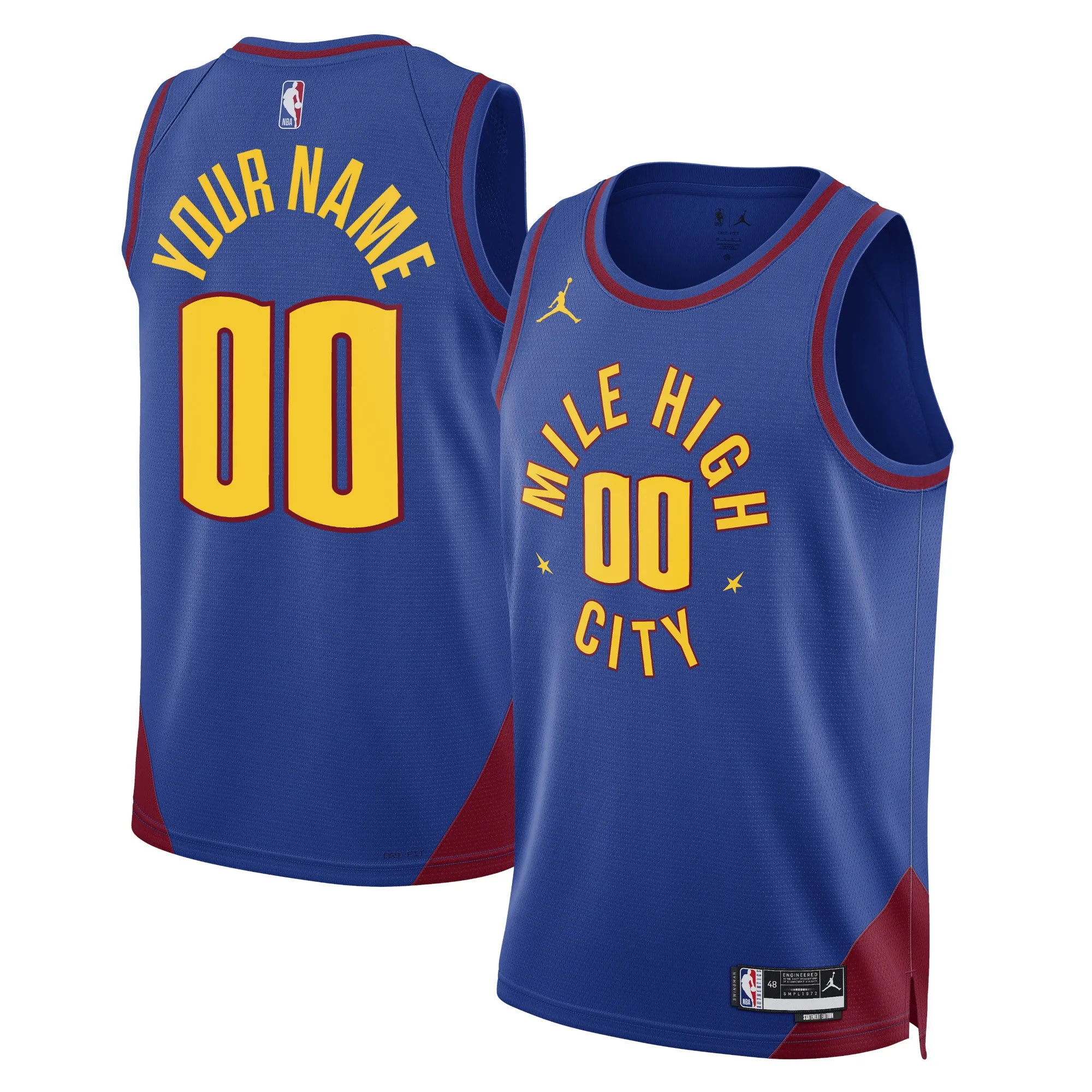 Denver Nuggets Jordan Brand Unisex 2022-23 Swingman Custom Jersey - Statement Edition - Blue