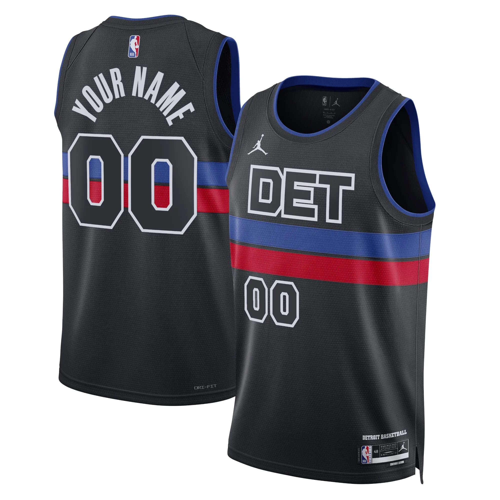 Detroit Pistons Jordan Brand Unisex 2022-23 Swingman Custom Jersey - Statement Edition - Blue
