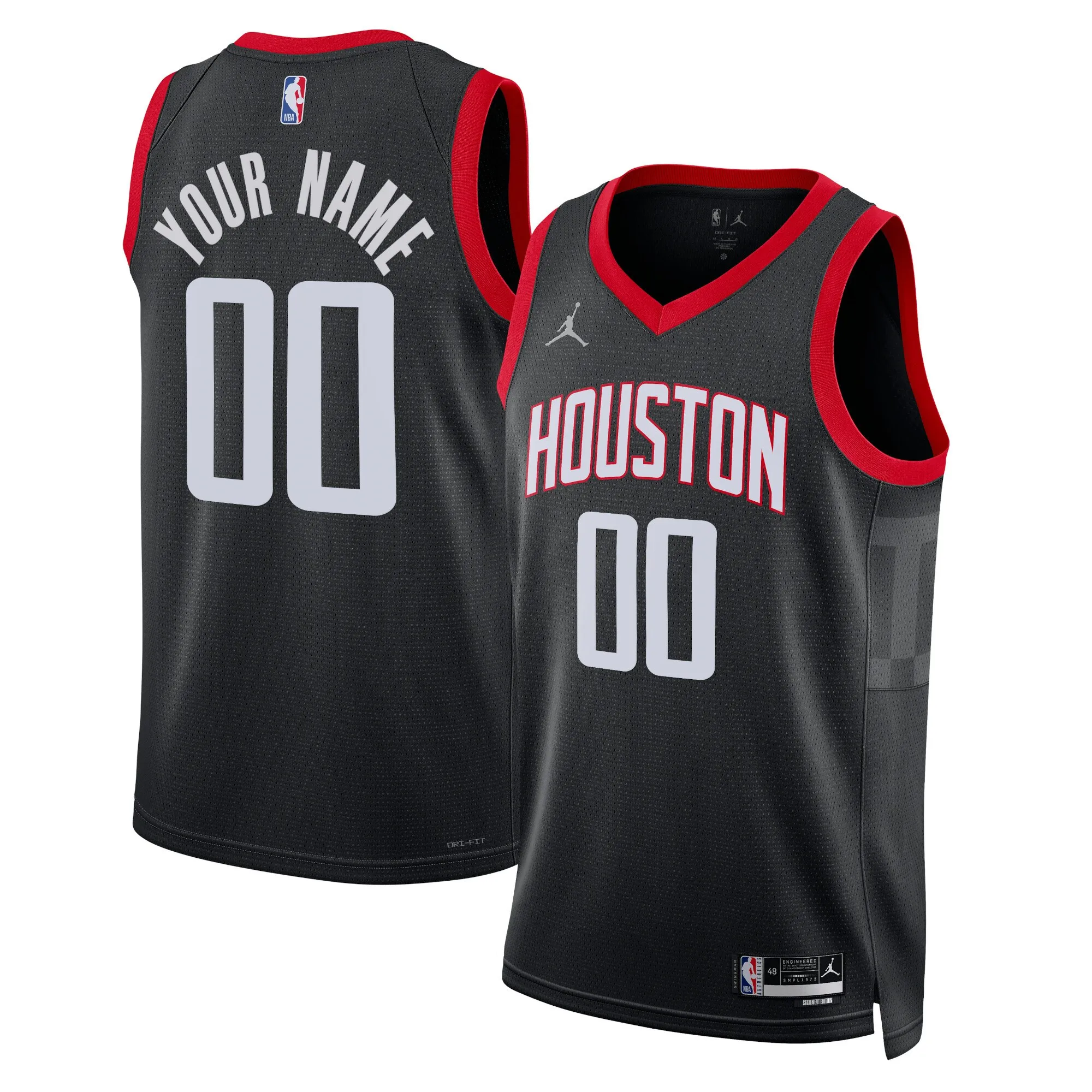 Houston Rockets Jordan Brand Unisex 2022-23 Swingman Custom Jersey - Statement Edition - Black