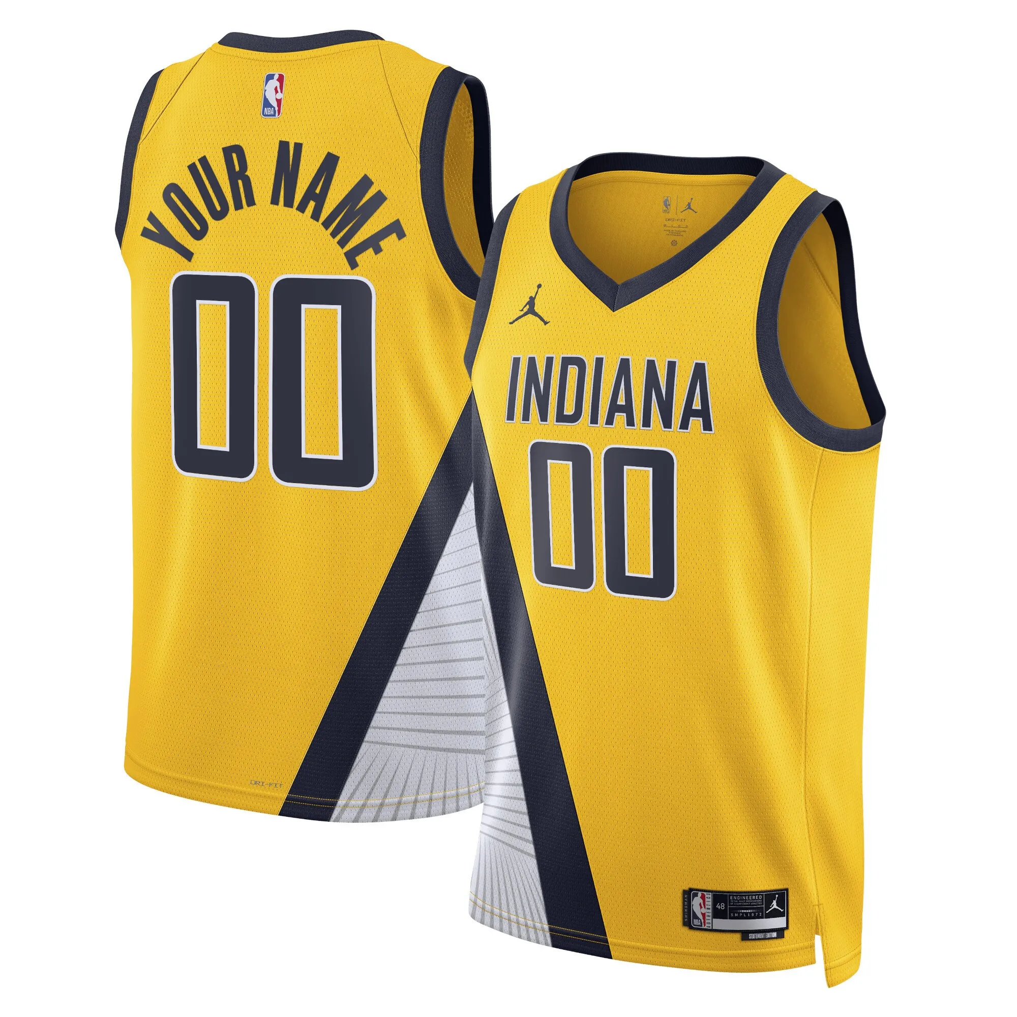 Indiana Pacers Jordan Brand Unisex 2022-23 Swingman Custom Jersey - Statement Edition - Yellow