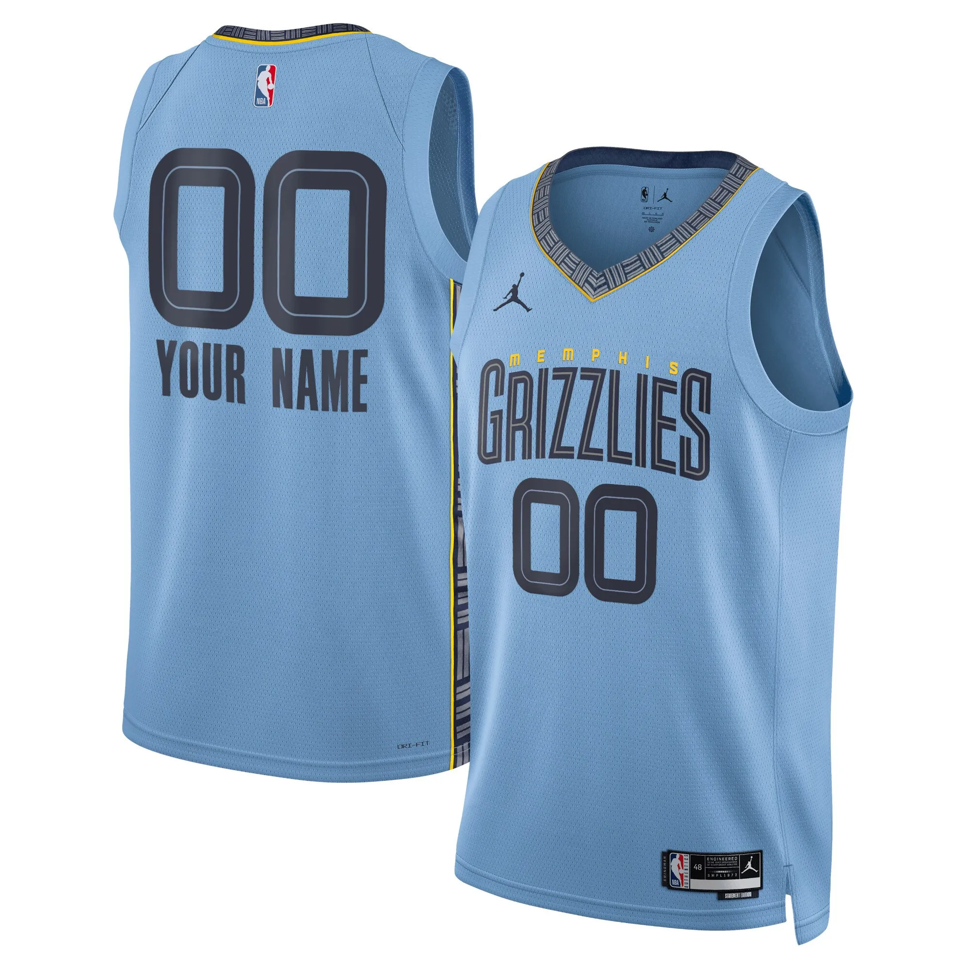 Memphis Grizzlies Jordan Brand Unisex 2022-23 Swingman Custom Jersey - Statement Edition - Blue