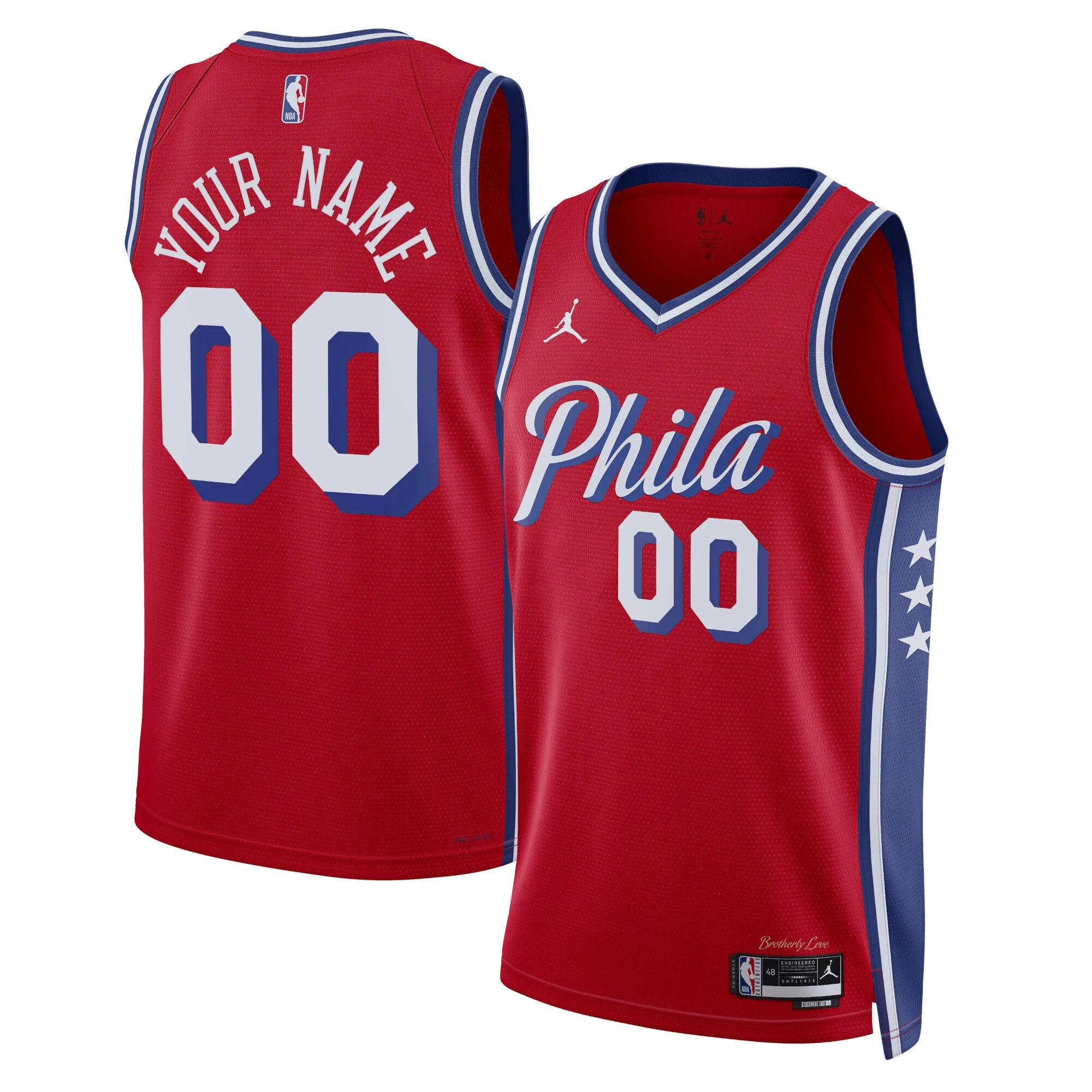 Philadelphia 76ers Jordan Brand Unisex 2022-23 Swingman Custom Jersey - Statement Edition - Red