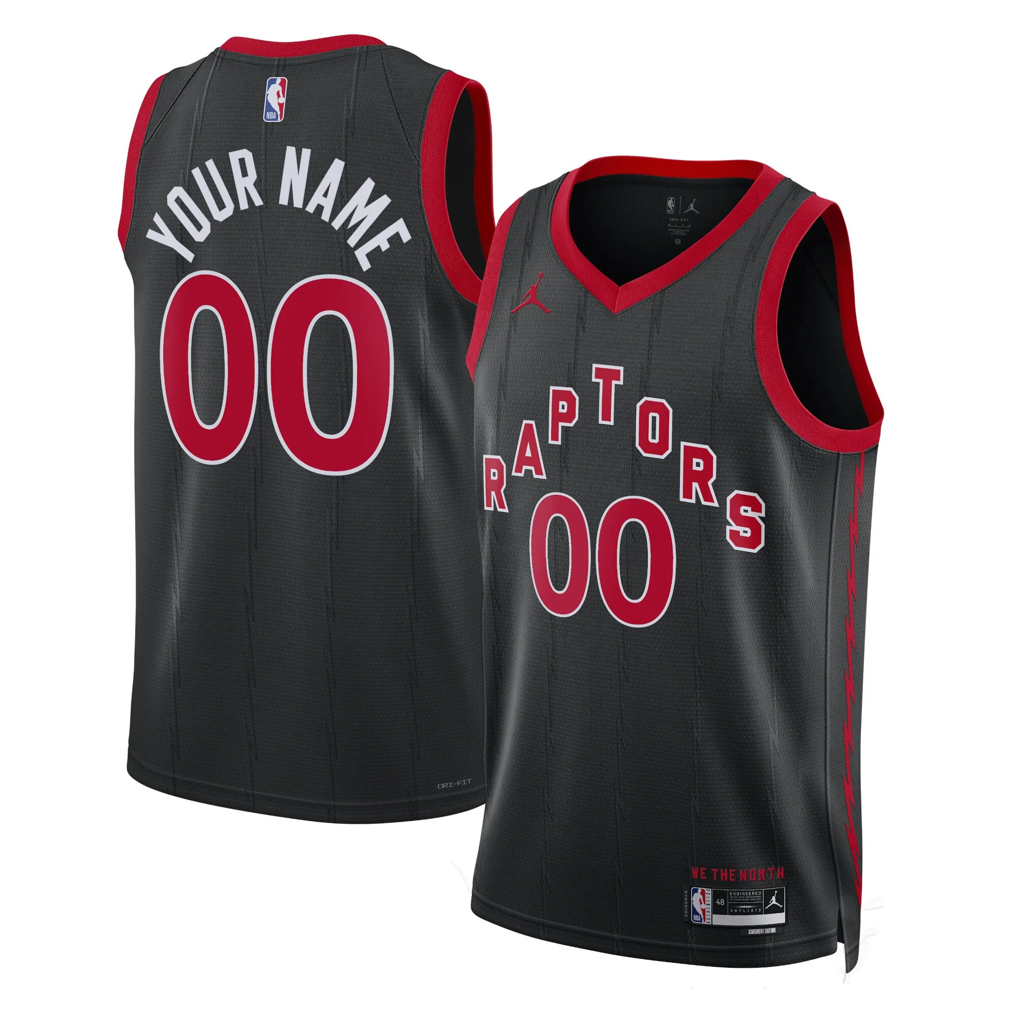 Toronto Raptors Jordan Brand Unisex 2022-23 Swingman Custom Jersey - Statement Edition - Black