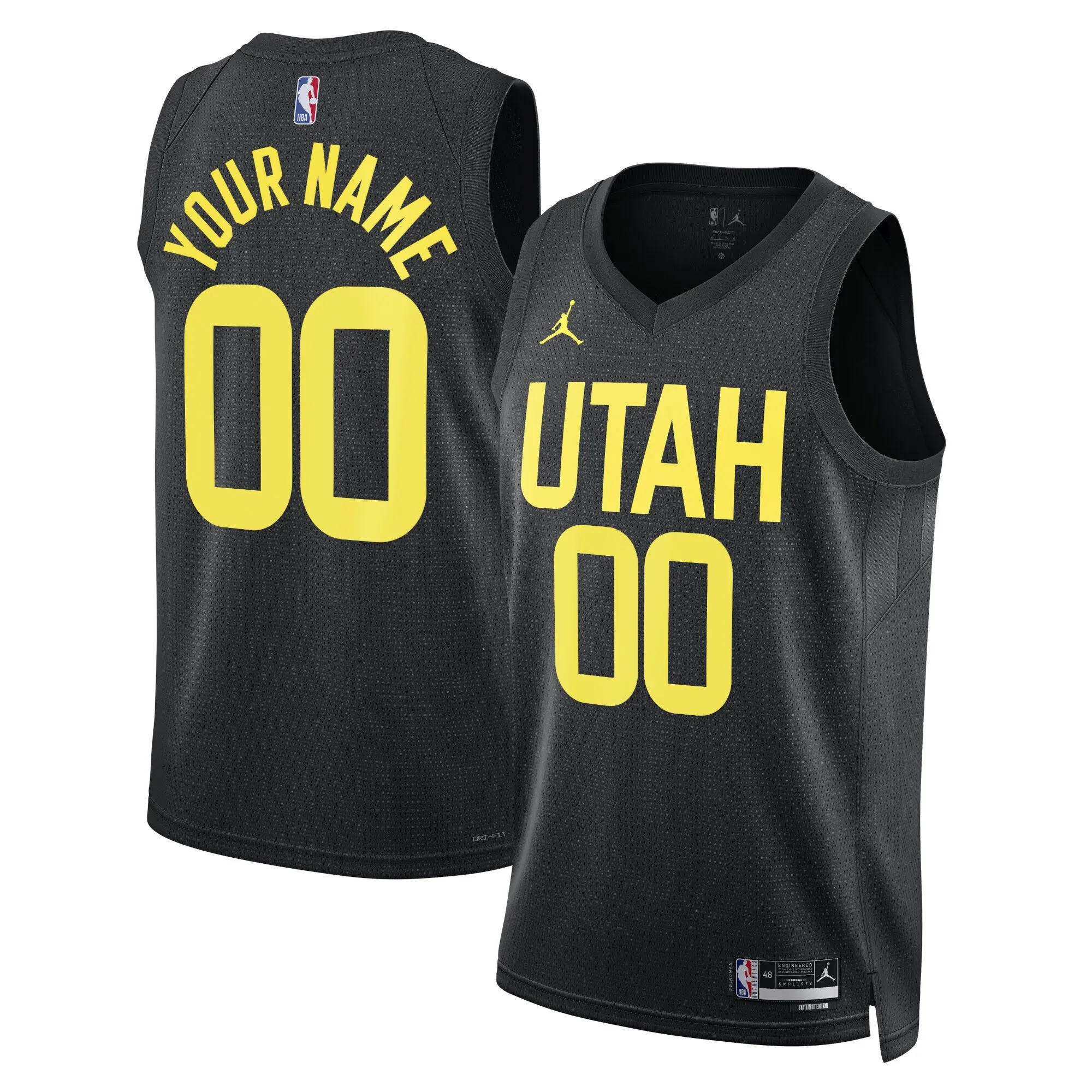 Utah Jazz Jordan Brand Unisex 2022-23 Swingman Custom Jersey - Statement Edition - Black