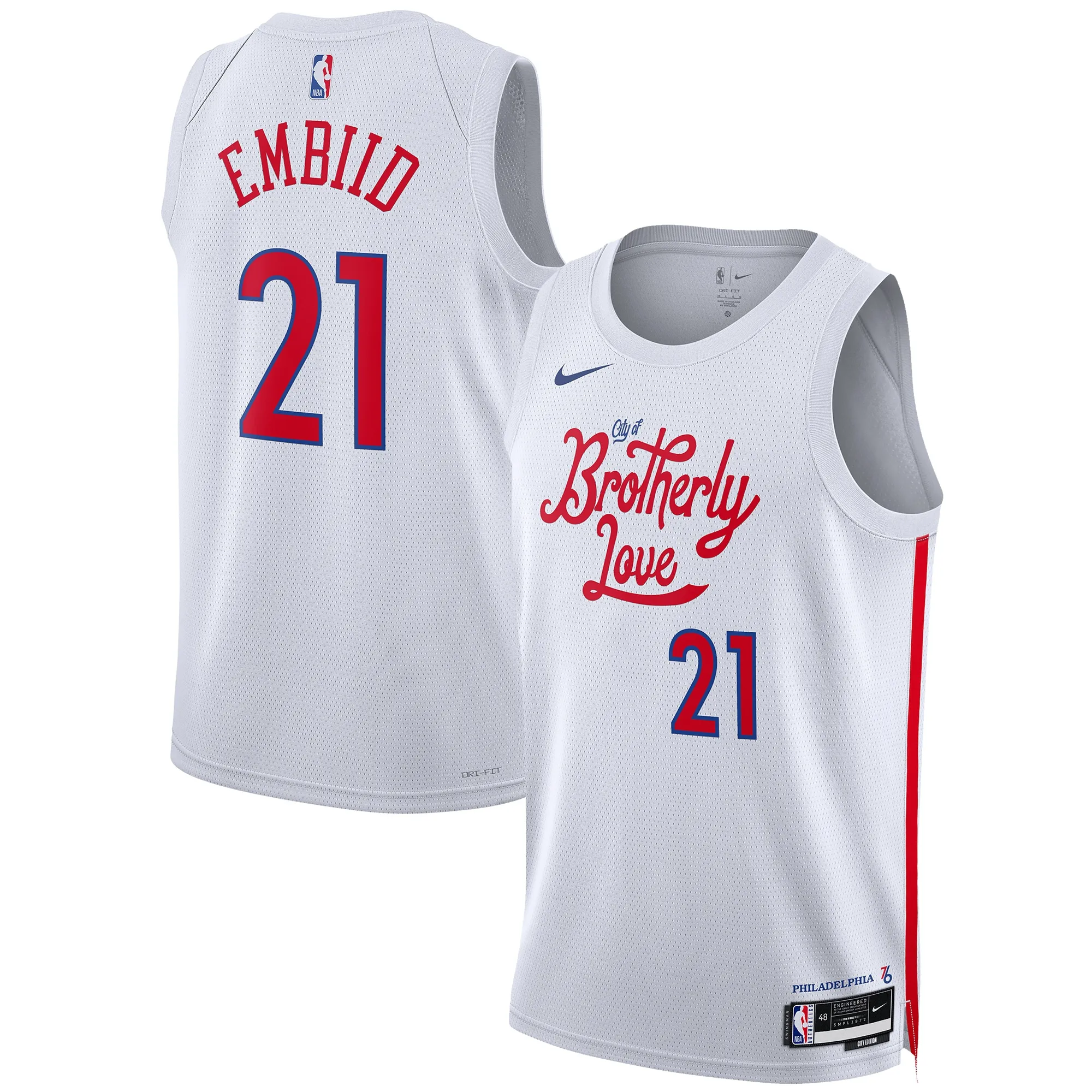 Joel Embiid Philadelphia 76ers Nike Unisex 2022-23 Swingman Jersey - City Edition - White