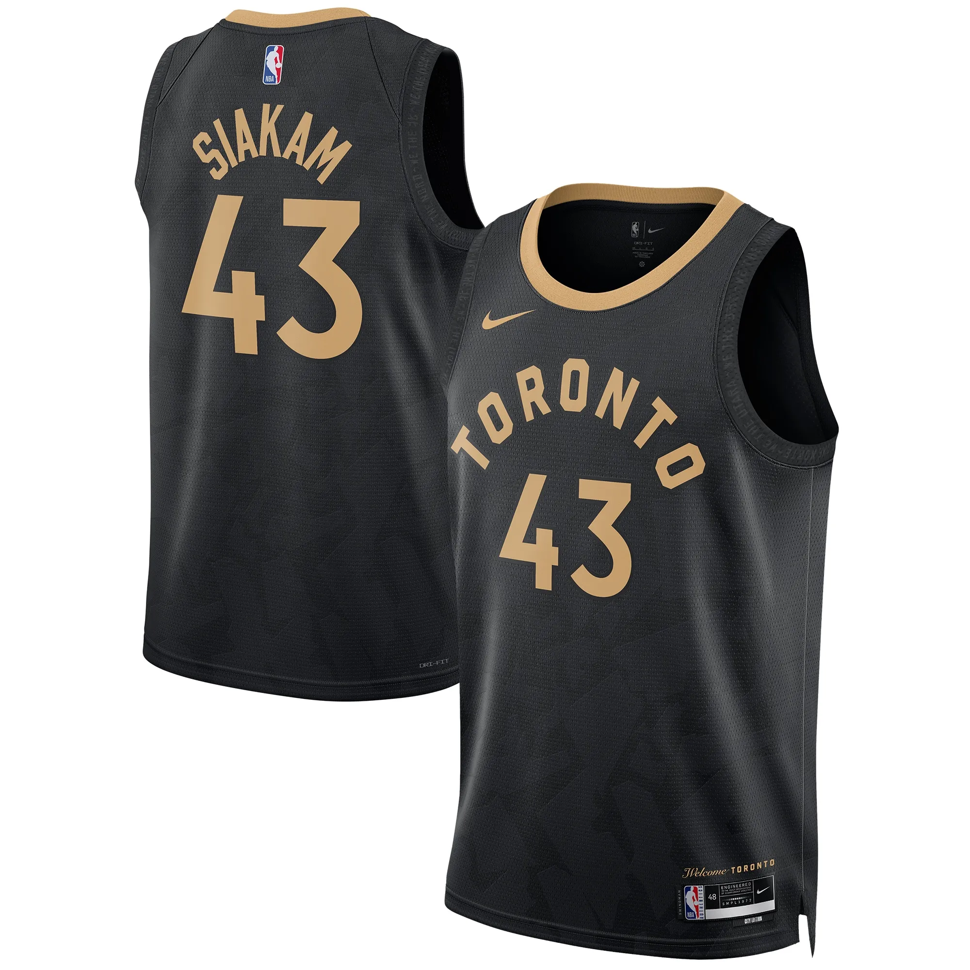 Pascal Siakam Toronto Raptors Nike Unisex 2022-23 Swingman Jersey - City Edition - Black