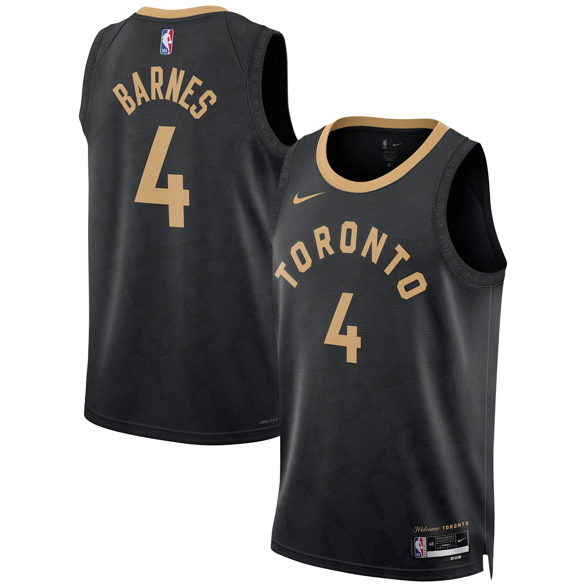 Scottie Barnes Toronto Raptors Nike Unisex 2022-23 Swingman Jersey - City Edition - Black