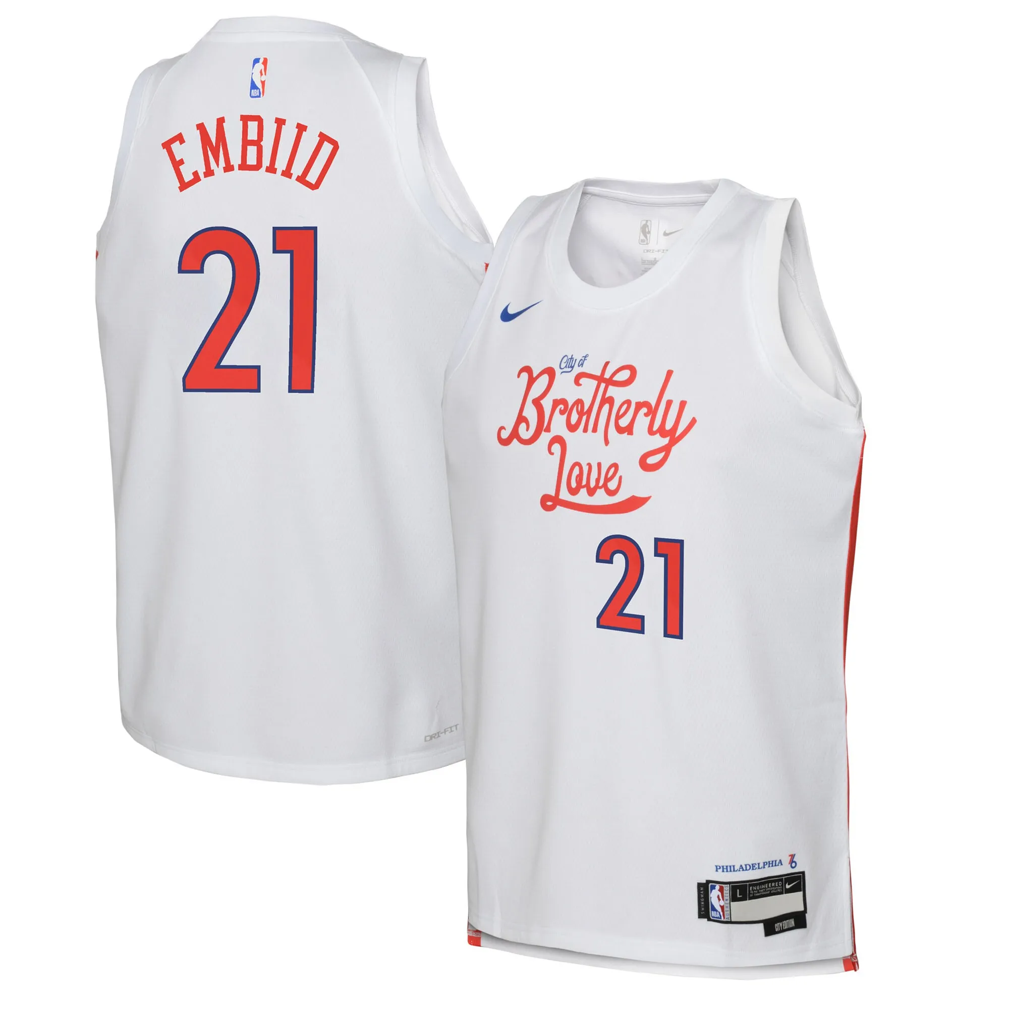 Joel Embiid Philadelphia 76ers Nike Youth 2022-23 Swingman Jersey - City Edition - White