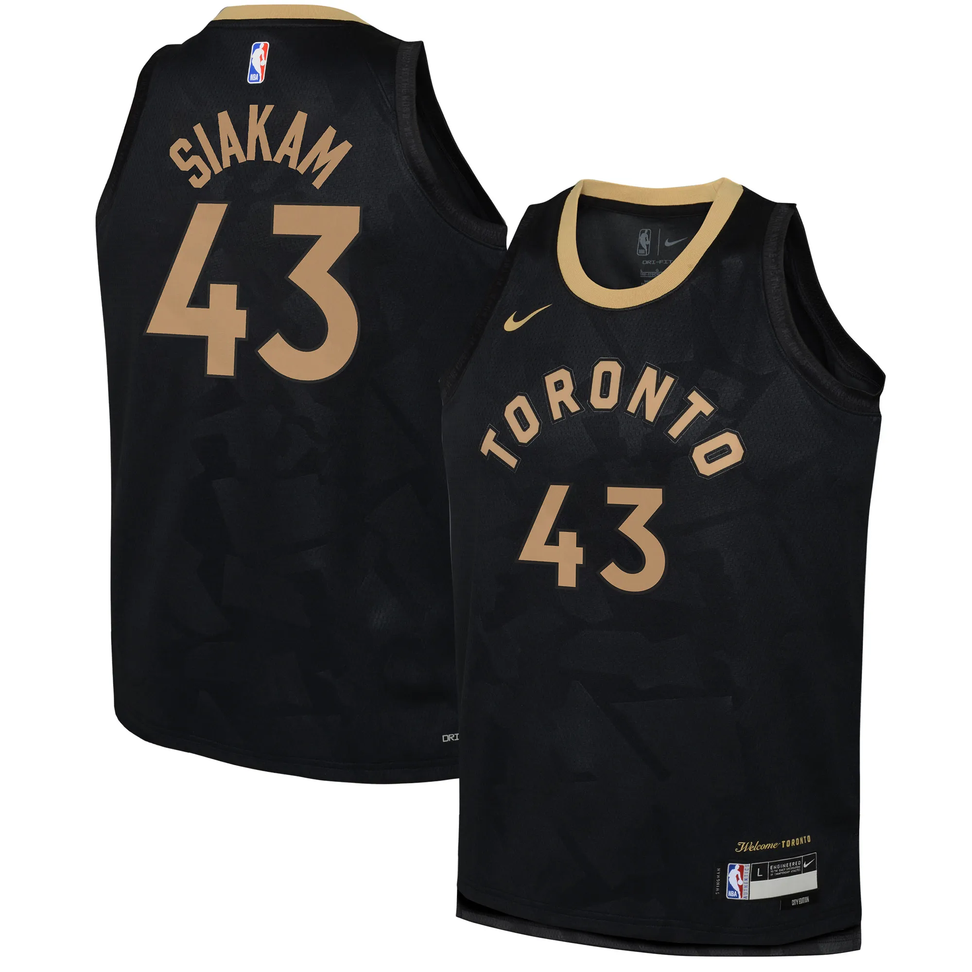 Pascal Siakam Toronto Raptors Nike Youth 2022-23 Swingman Jersey - City Edition - Black
