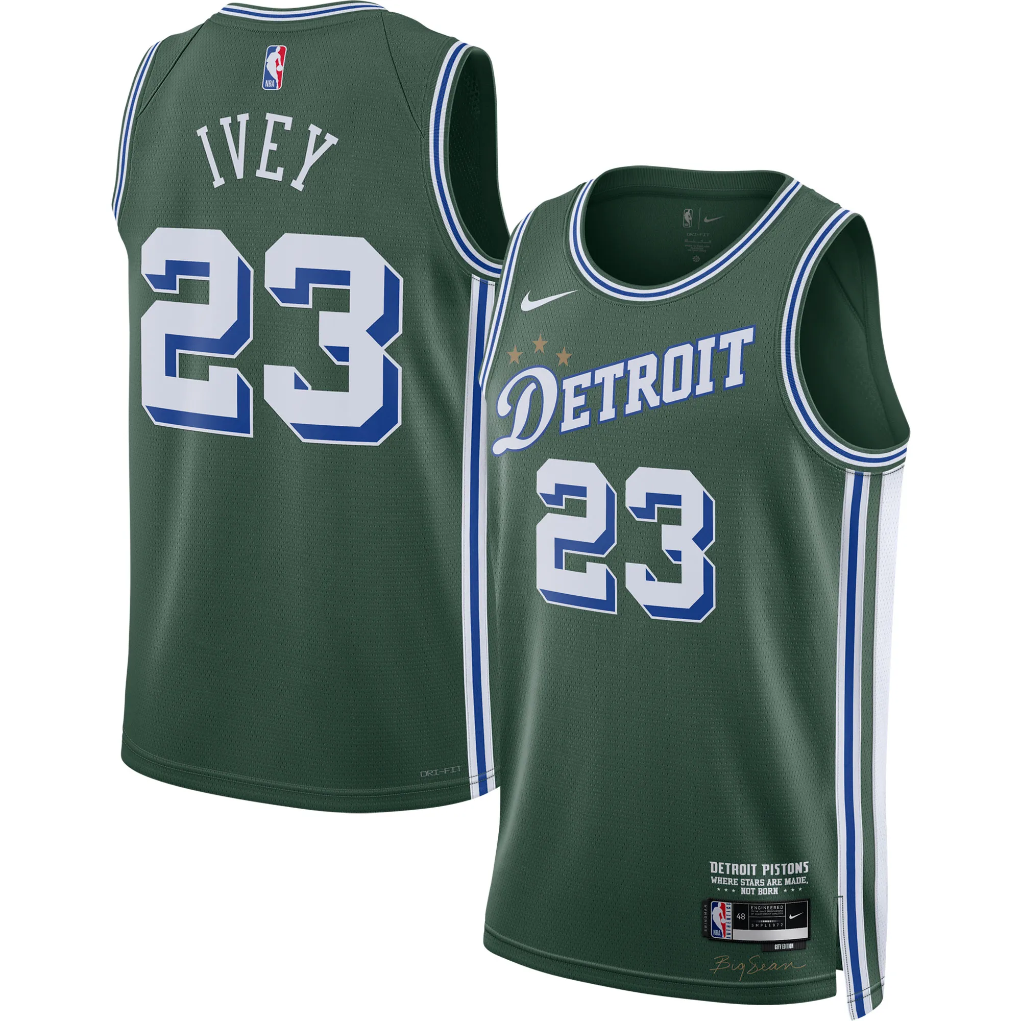 Jaden Ivey Detroit Pistons Nike 2022-23 Swingman Jersey - City Edition - Green