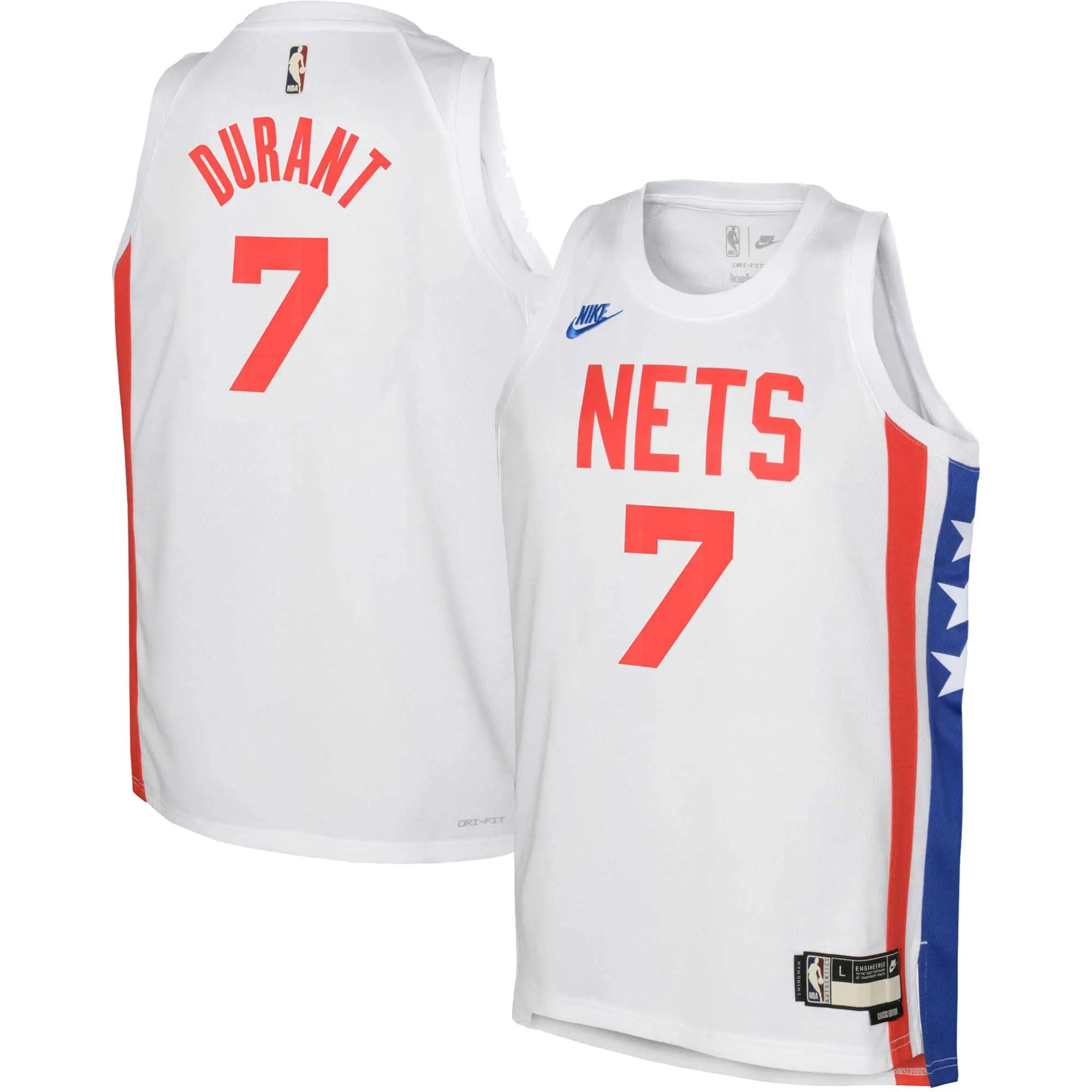 Kevin Durant Brooklyn Nets Nike Youth 2022-23 Swingman Jersey White - Classic Edition