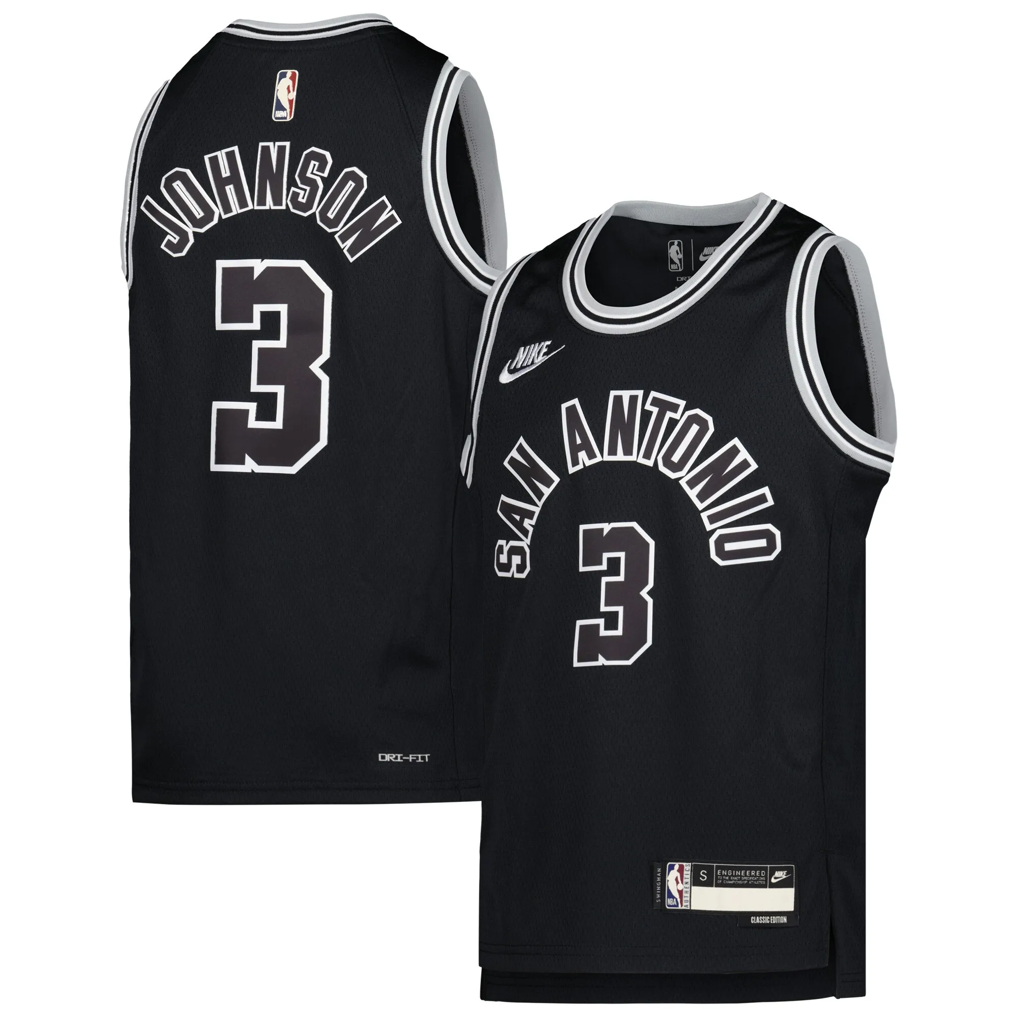 Keldon Johnson San Antonio Spurs Nike Youth 2022-23 Swingman Jersey - Classic Edition - Black