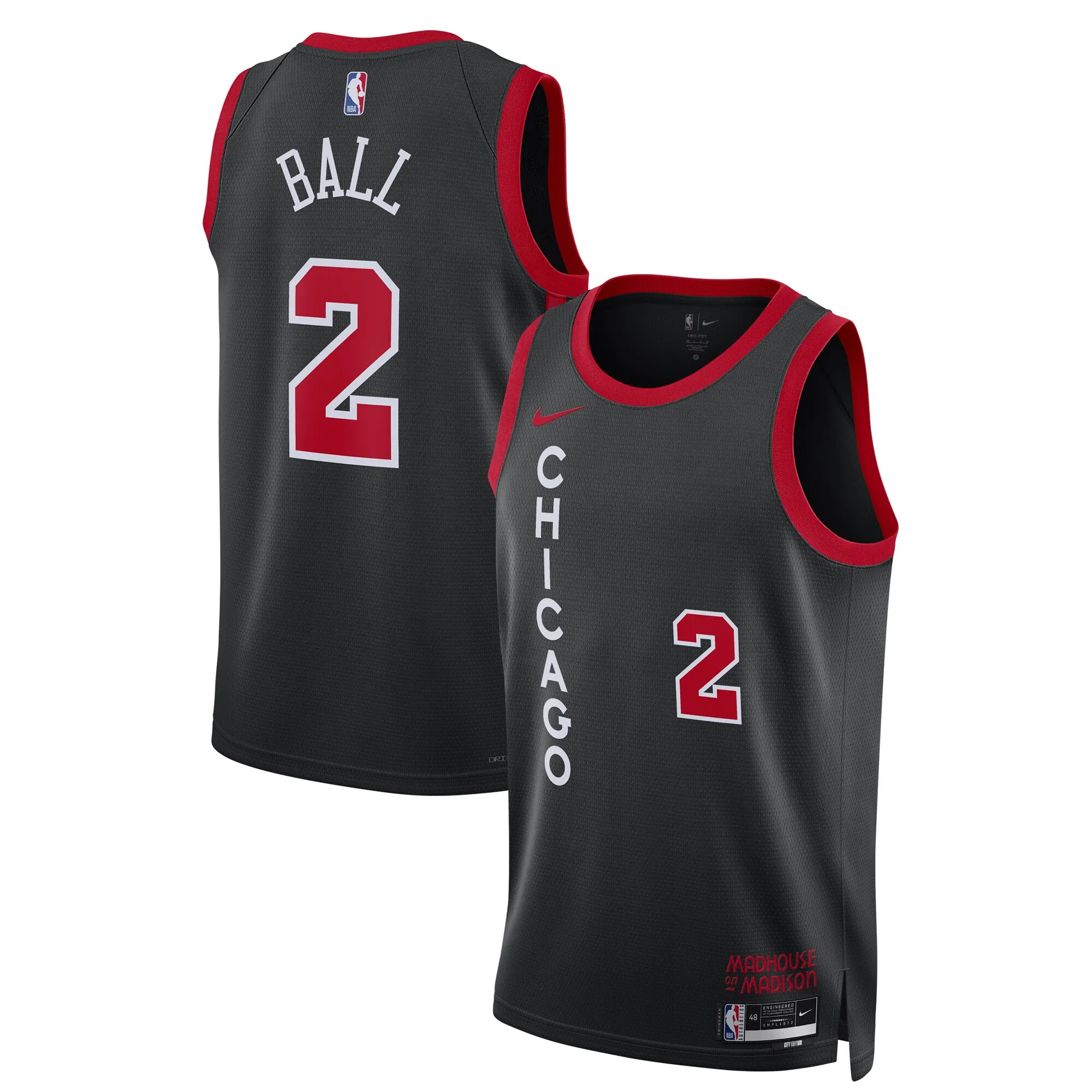 Lonzo Ball Chicago Bulls Nike Unisex 2023-24 Swingman Jersey - Black - City Edition