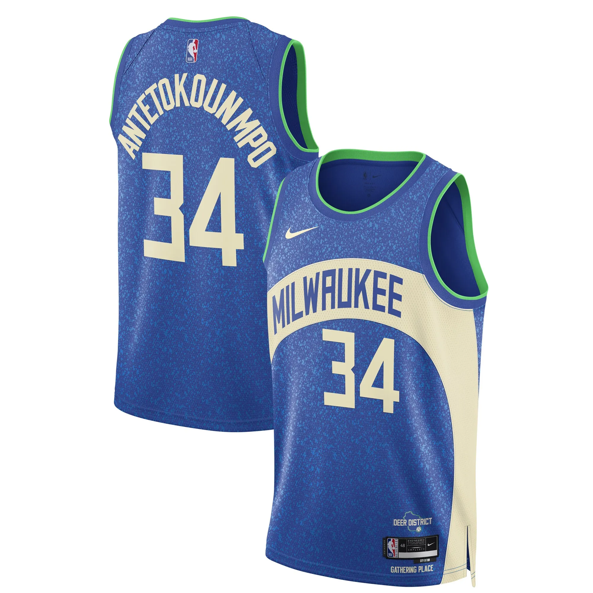 Giannis Antetokounmpo Milwaukee Bucks Nike Unisex 2023-24 Swingman Jersey - Blue - City Edition
