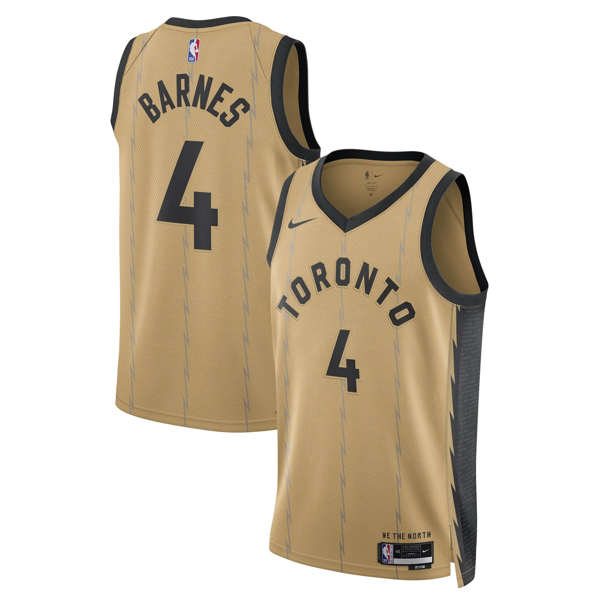 Scottie Barnes Toronto Raptors Nike Unisex 2023-24 Swingman Jersey - Gold - City Edition